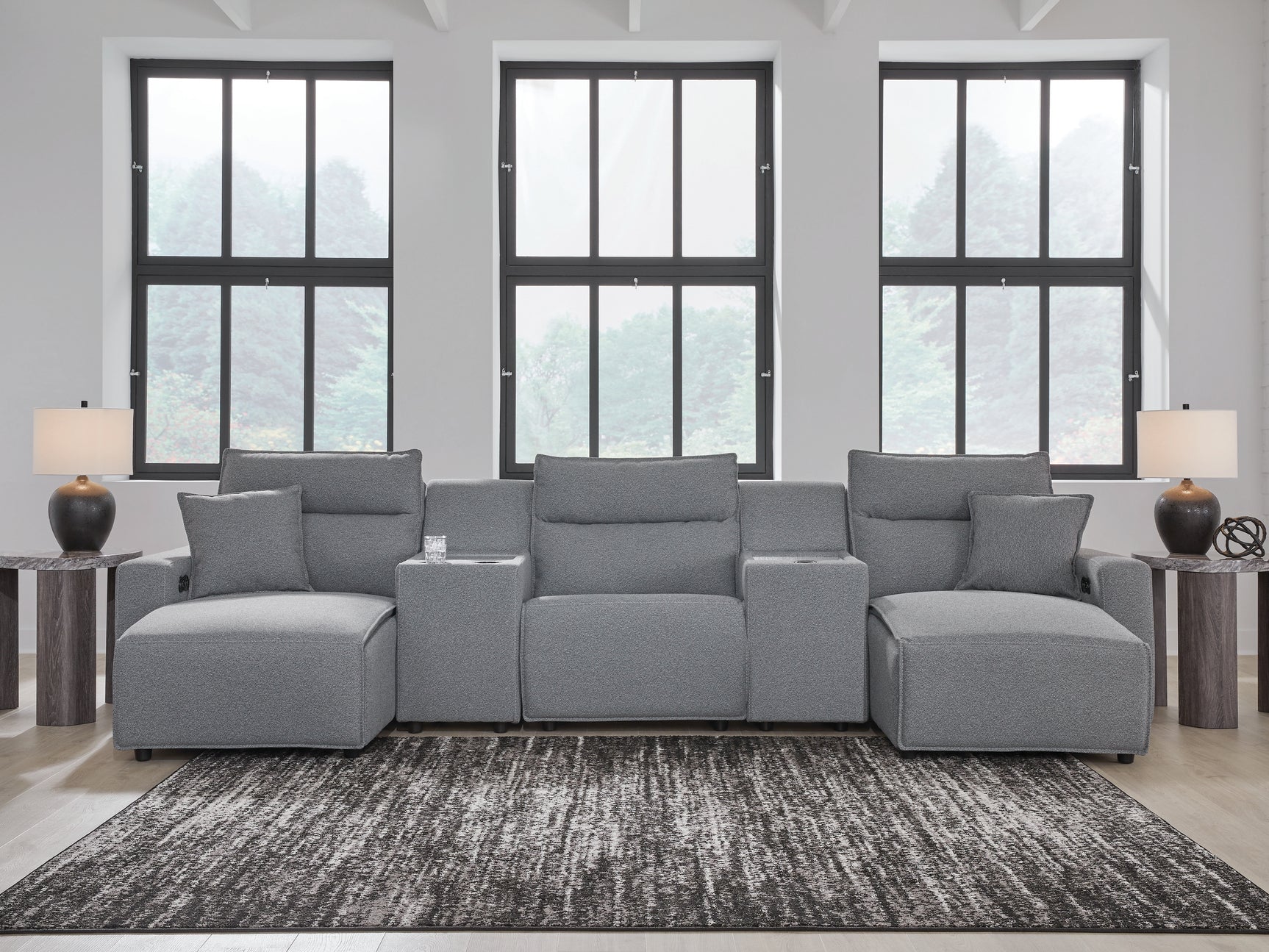 Modmax sectional left-arm facing power reclining chaise detail