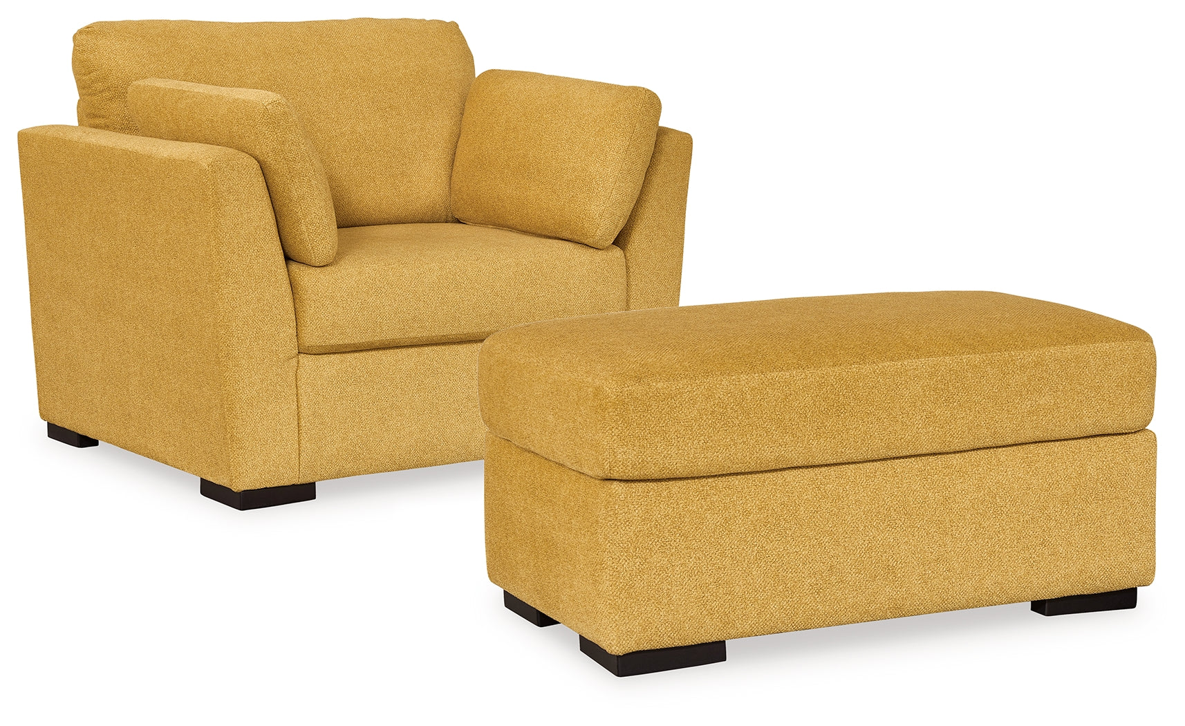Side view of Keerwick Sunflower chair showing velvet upholstery