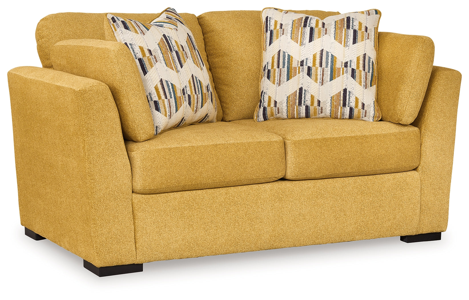 Head-on view of sofa seat cushions