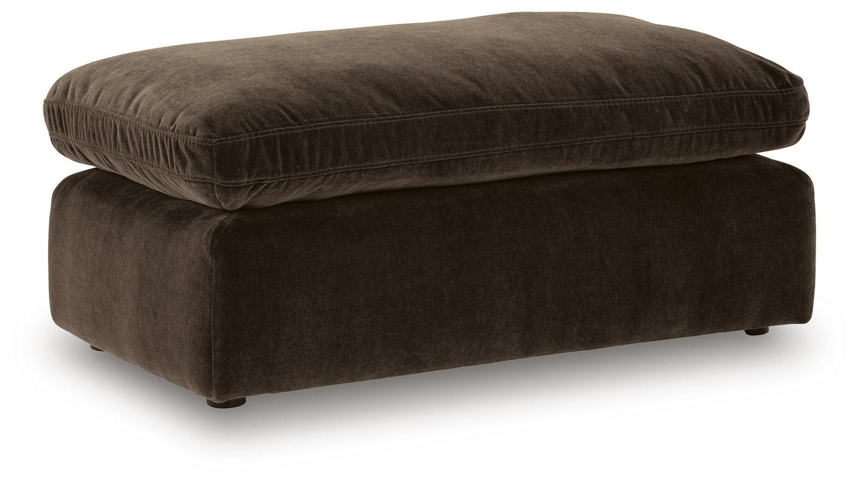 Maxton Heights Bittersweet Chenille,Velvet Ottoman angled view