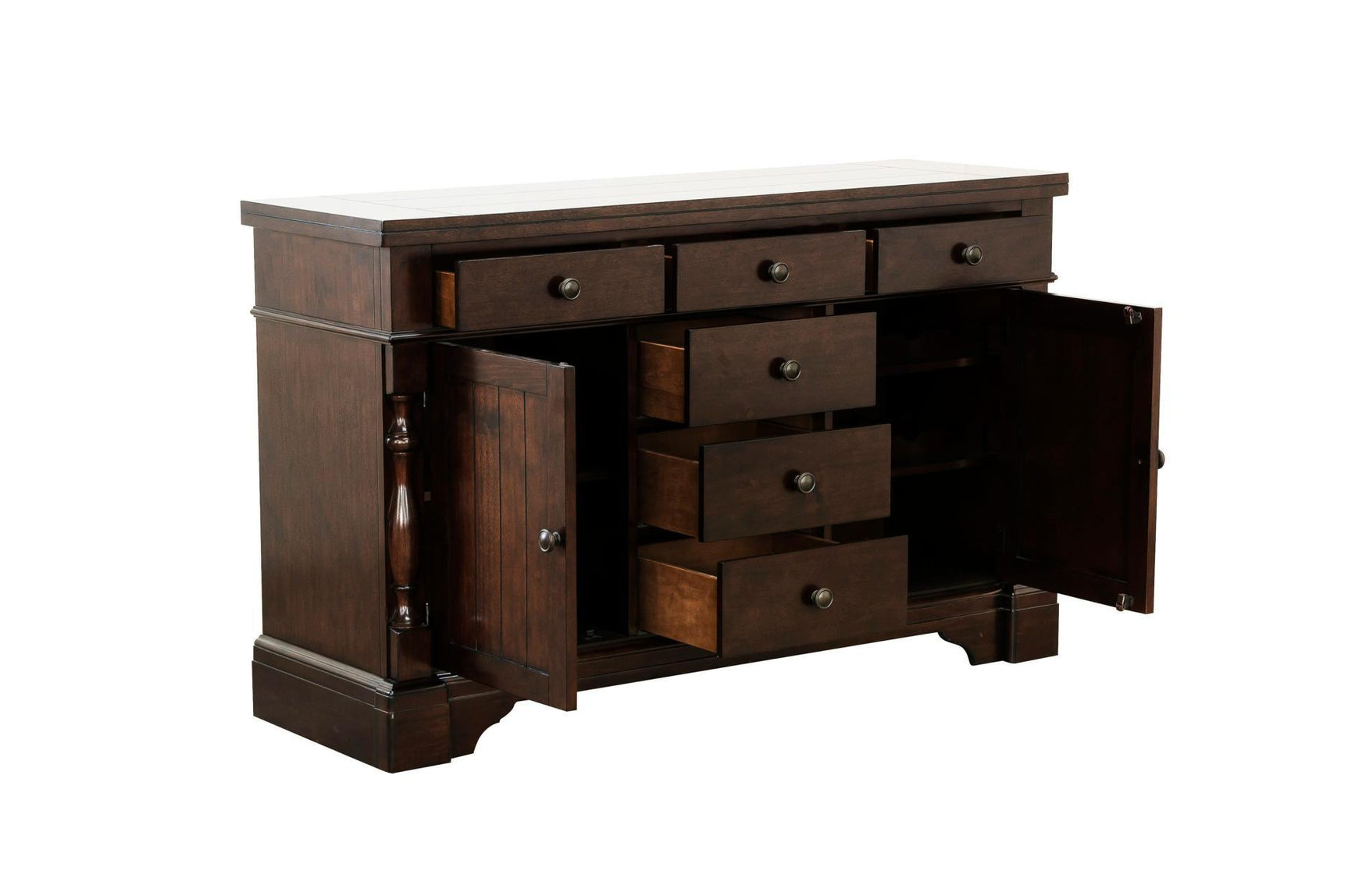 detail view of Yates Neutral Fabric Rectangular Dining Room Set dining room furniture