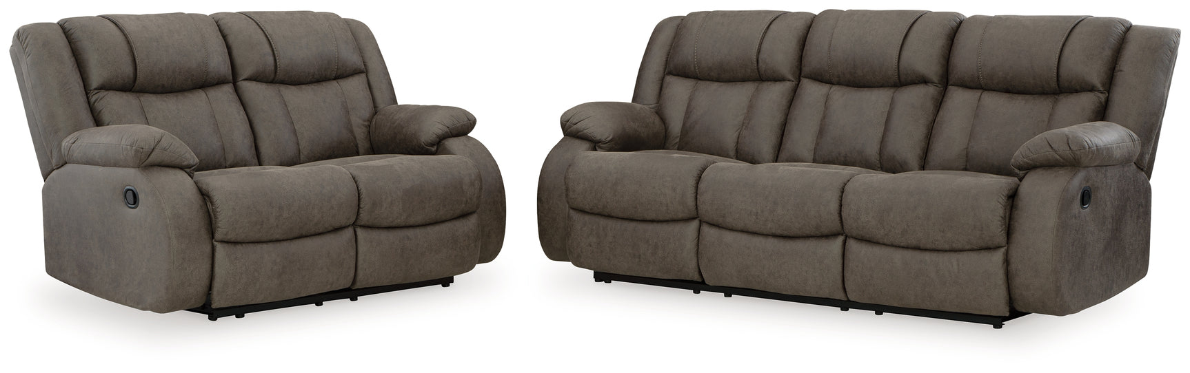 First Gunmetal Base loveseat reclining mechanism open