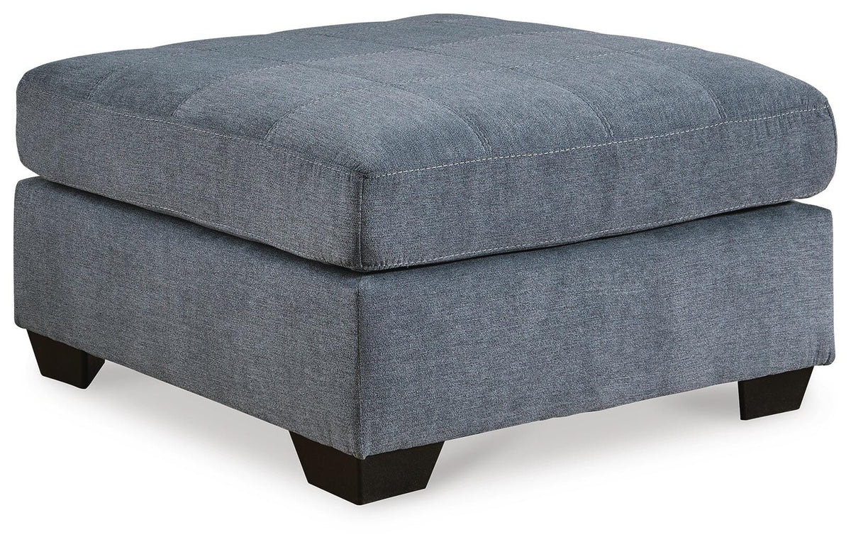 Marleton Denim 2-Piece Sectional with Ottoman — angled view