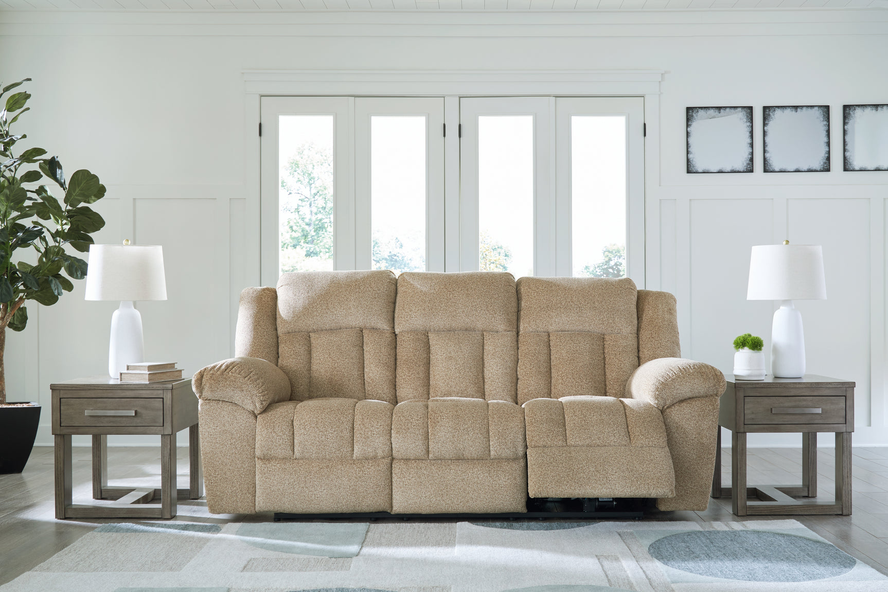Tip-Off Power Recliner sofa fully open reclining position