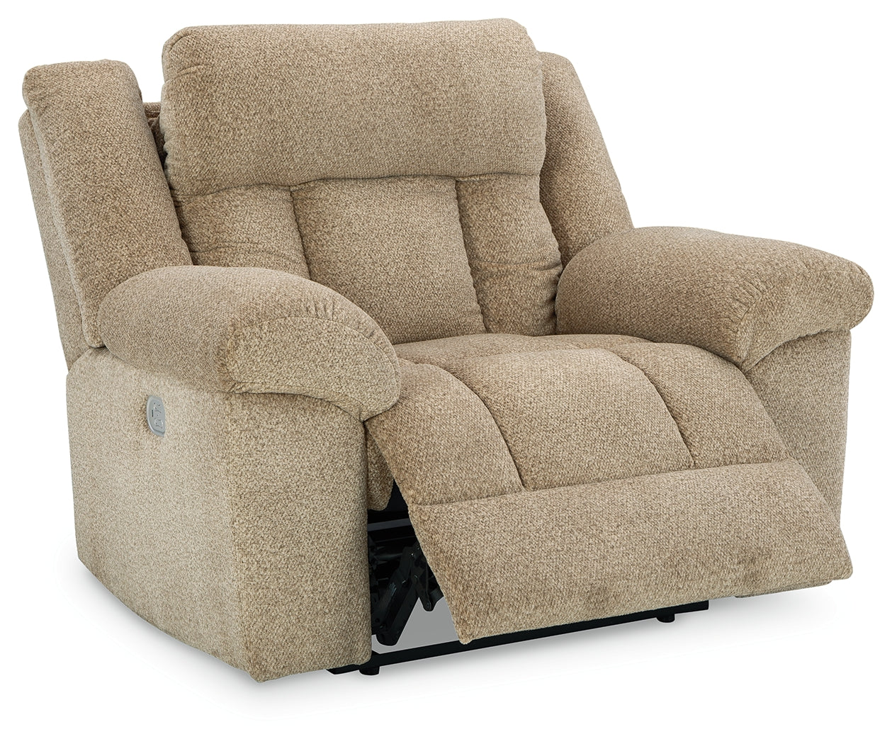 Alternate front view of Tip-off Wheat Chenille Power Recliner