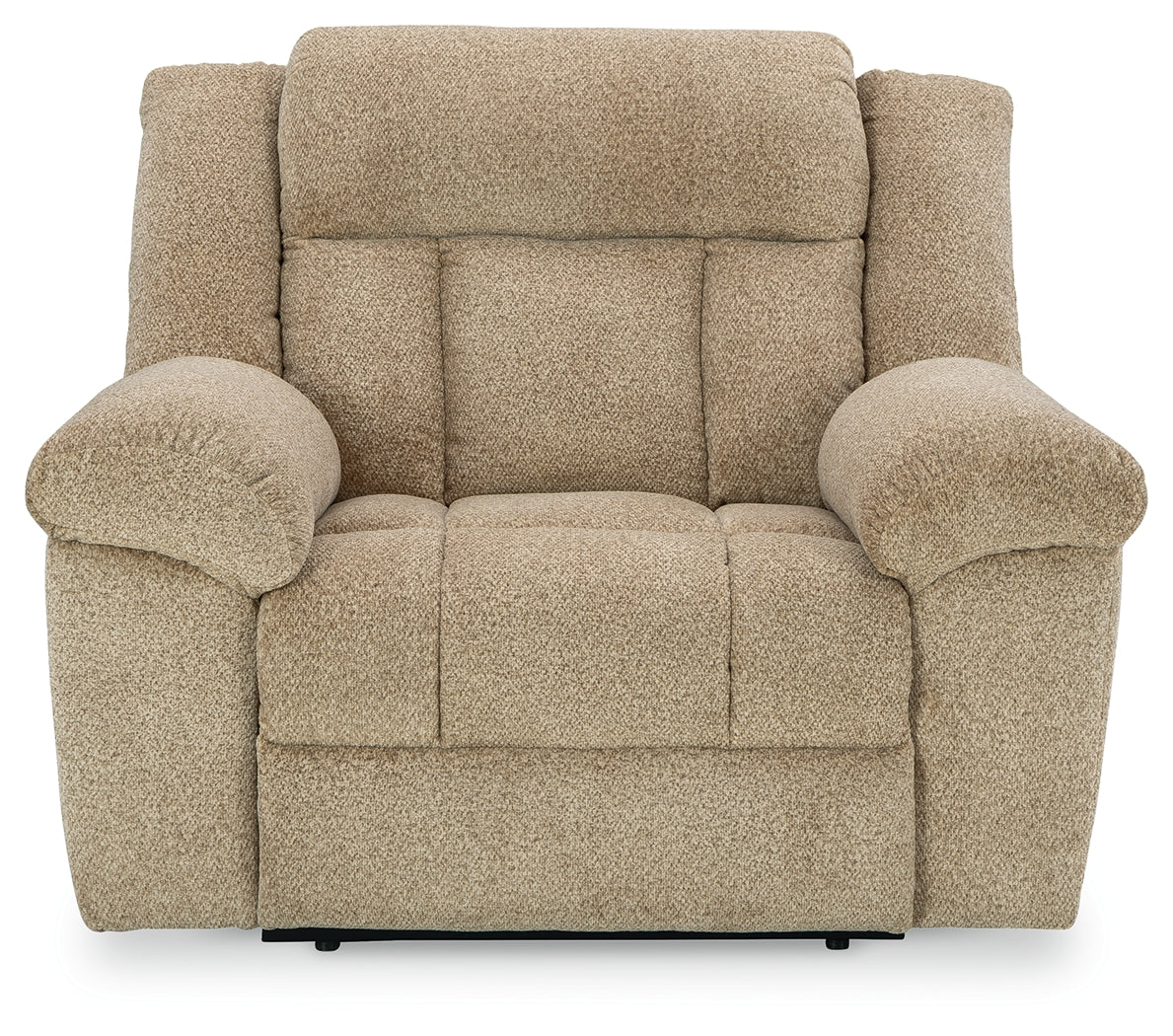 Side angle view of Tip-off Wheat Chenille Power Recliner