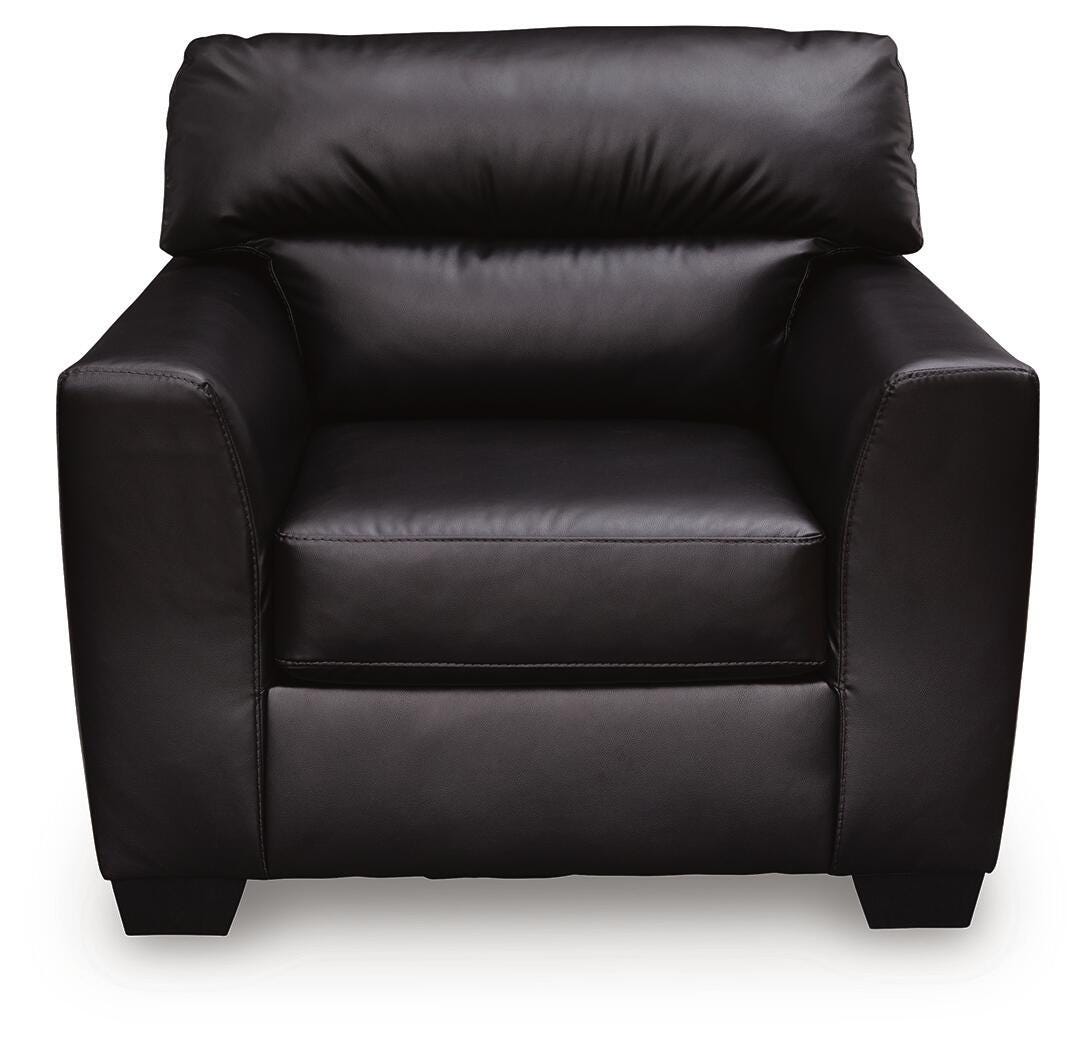 Glennbre Midnight Faux Leather Chair view 3