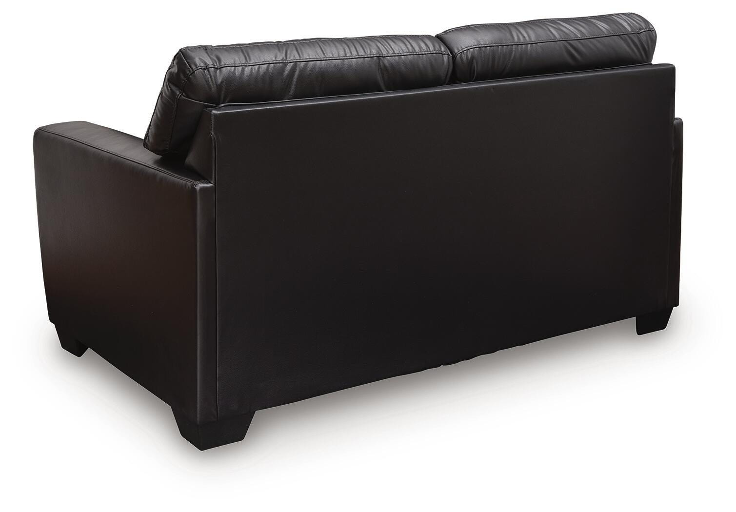 Glennbre Midnight Faux Leather Loveseat view 4