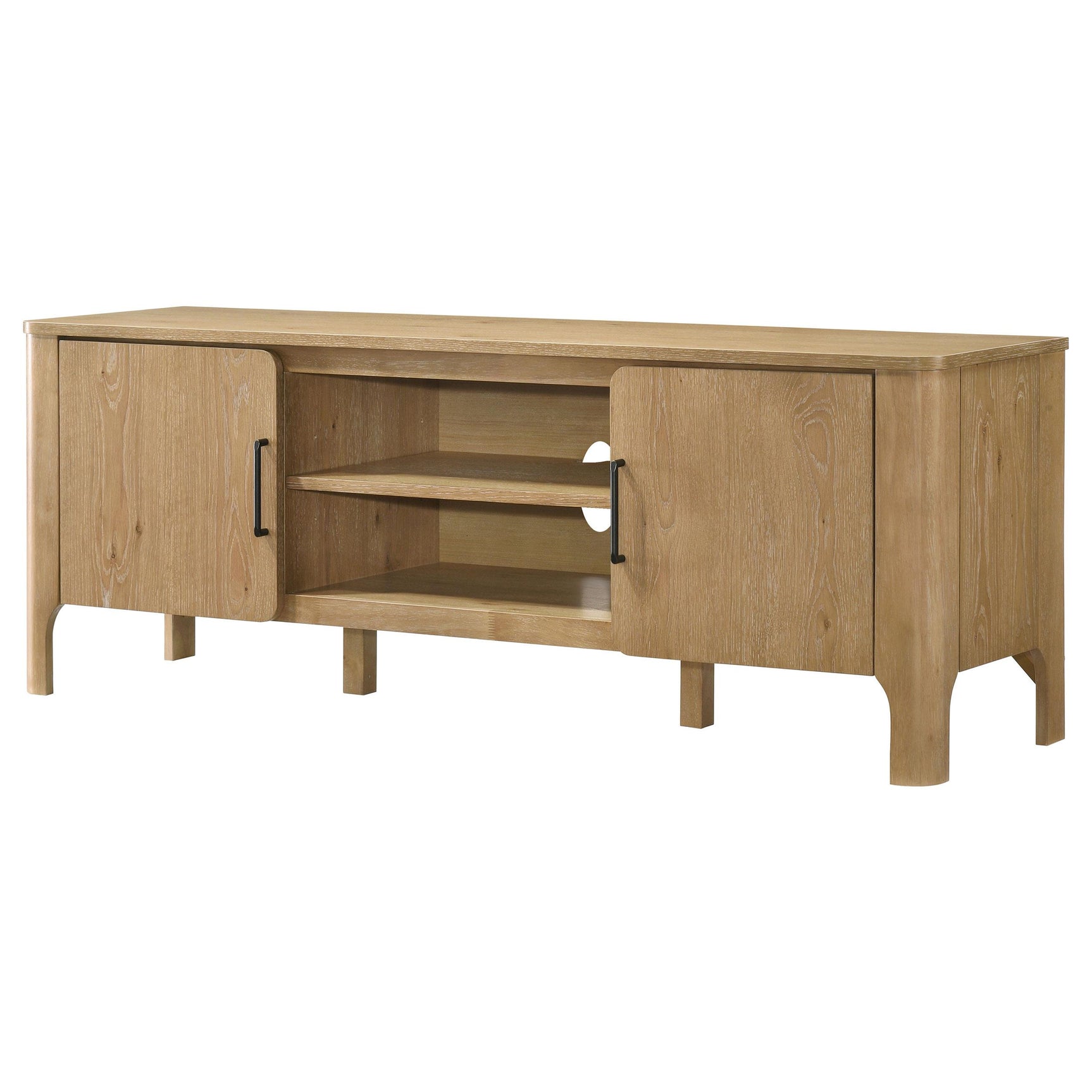 Top view of Rowe 65-inch TV stand surface