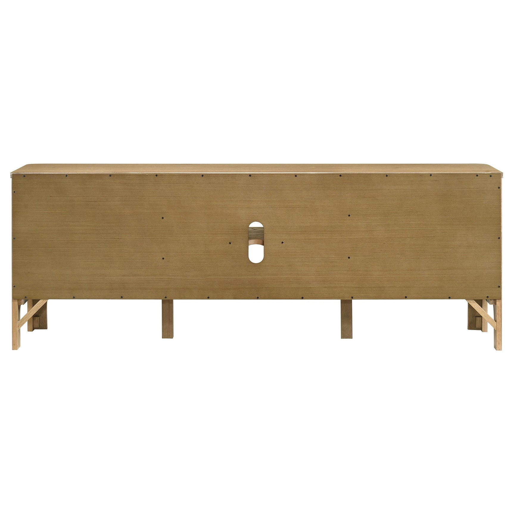 Rowe TV stand showing adjustable shelf positions