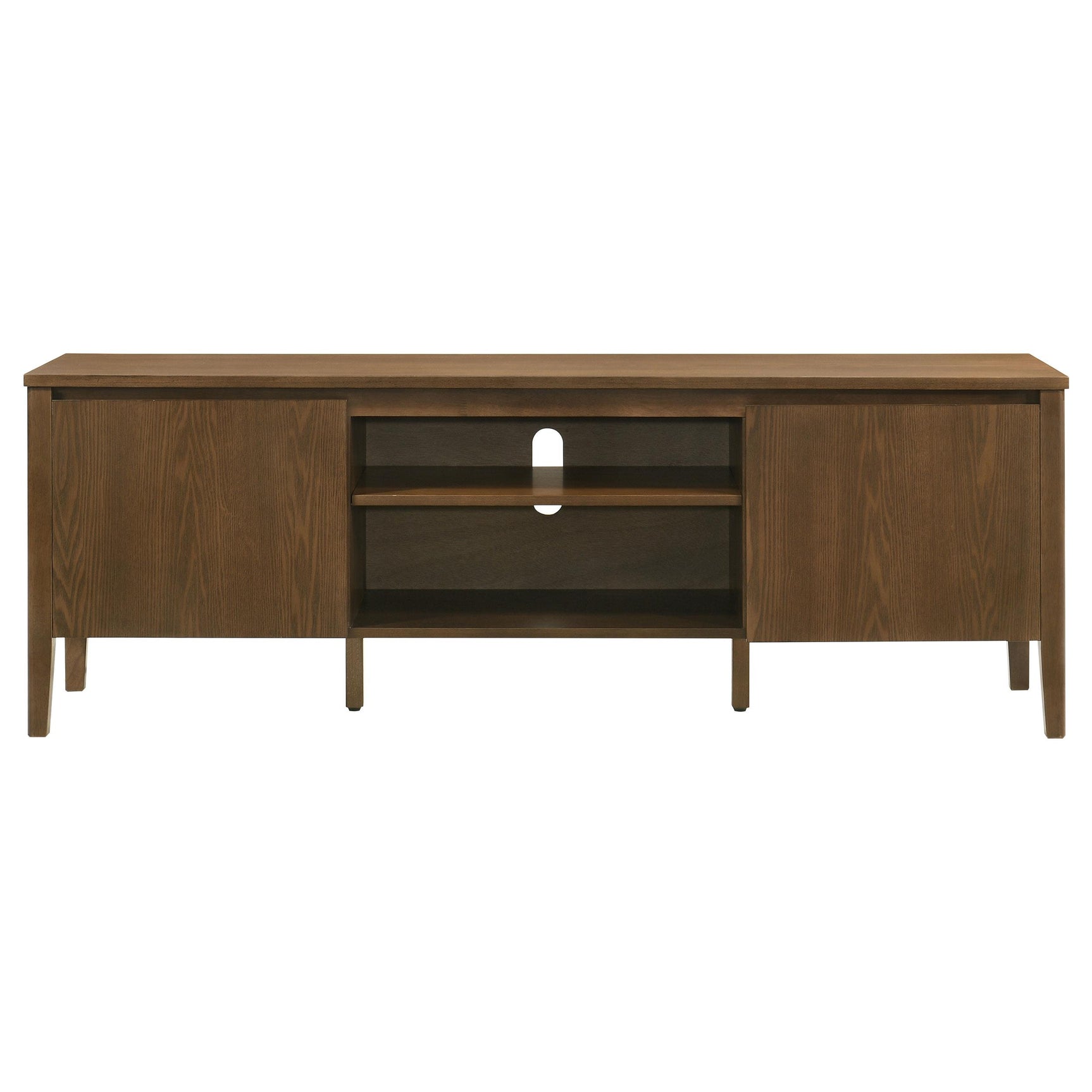 Thori TV stand side view showing tapered legs