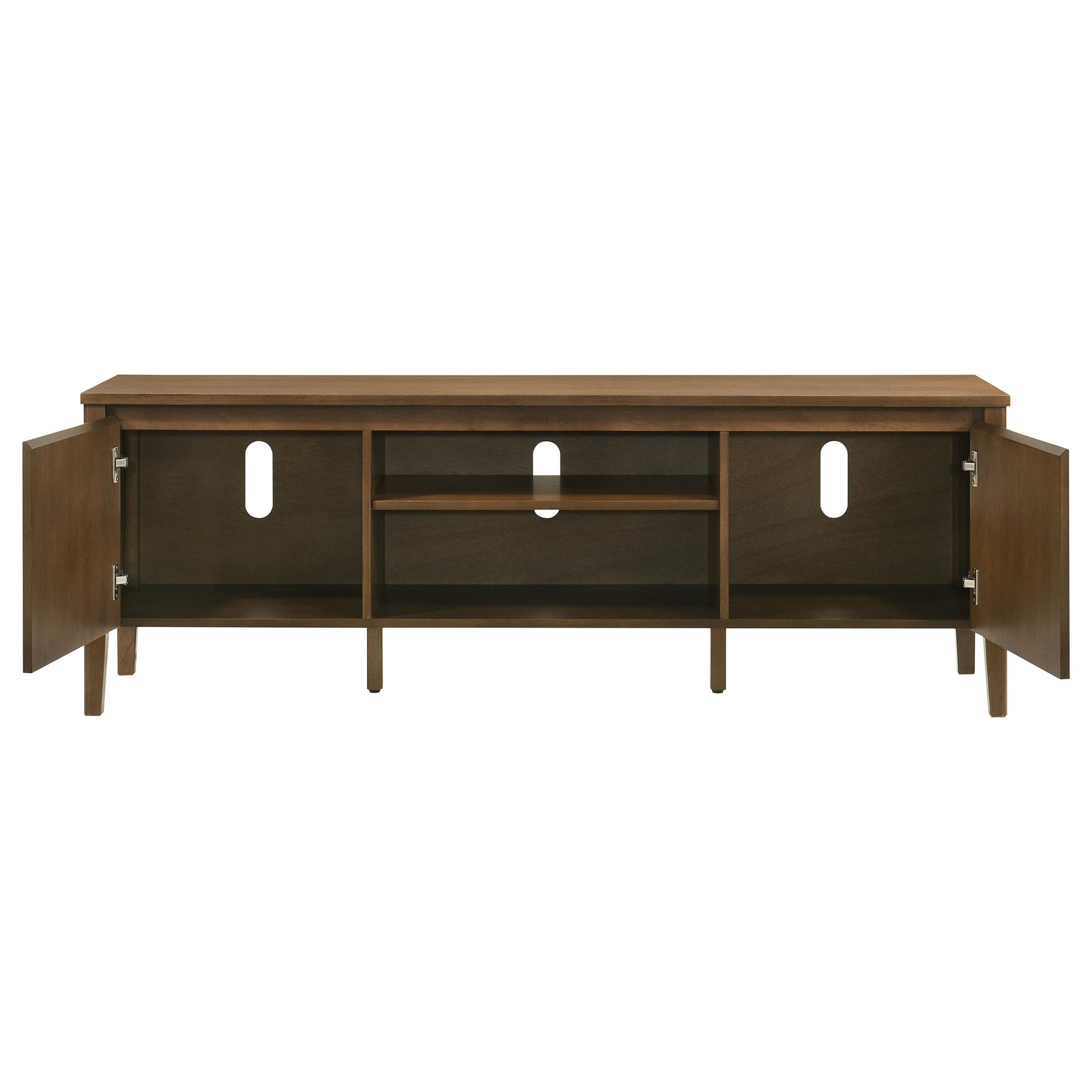 Open central bay with adjustable shelf and drawer