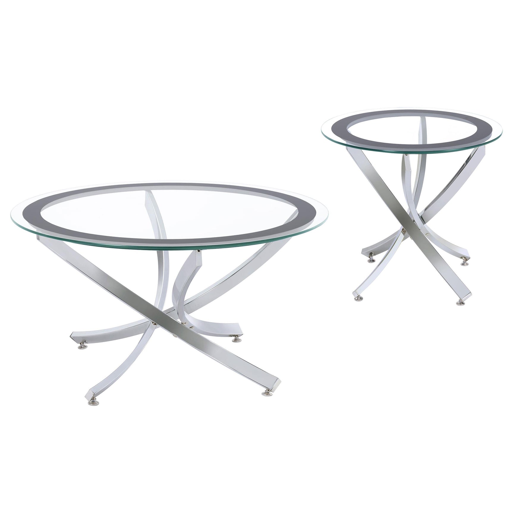 Brooke end table with tempered glass top and chrome frame