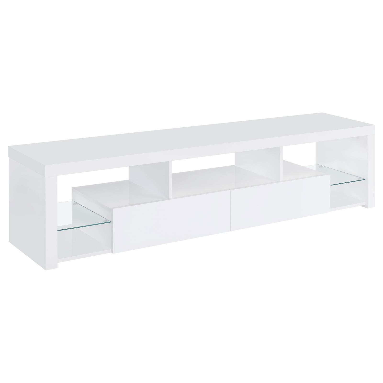 Jude TV console open drawer with soft-close glide