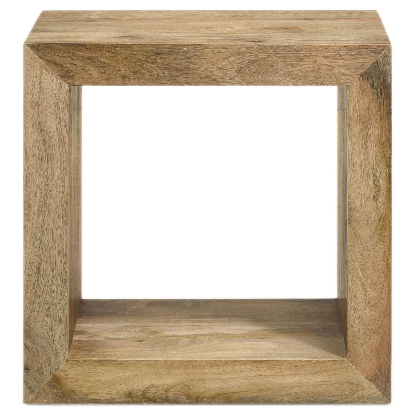 Close-up of mango wood grain on Benton coffee table