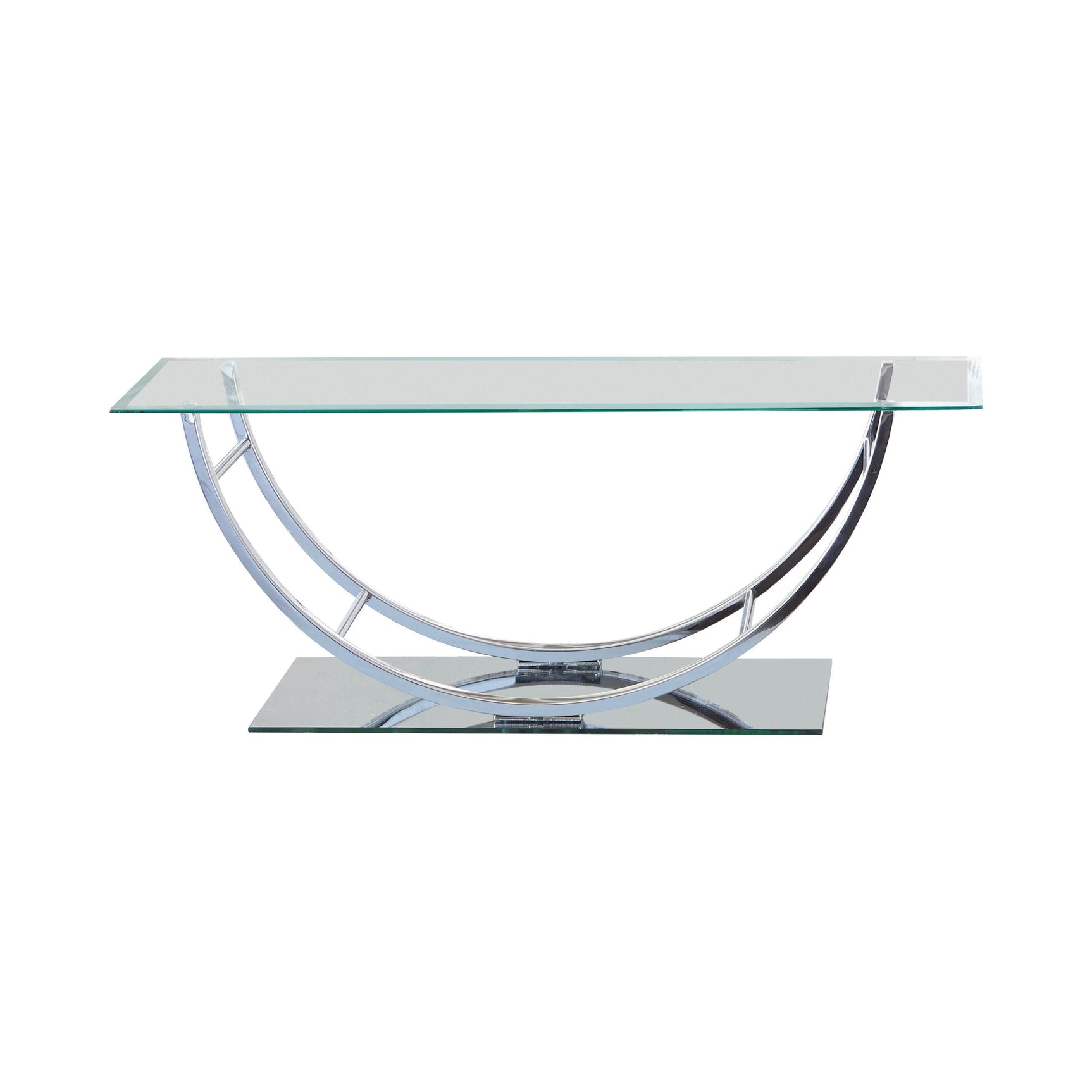 Close-up of the beveled edges on the glass top of Danville Coffee Table