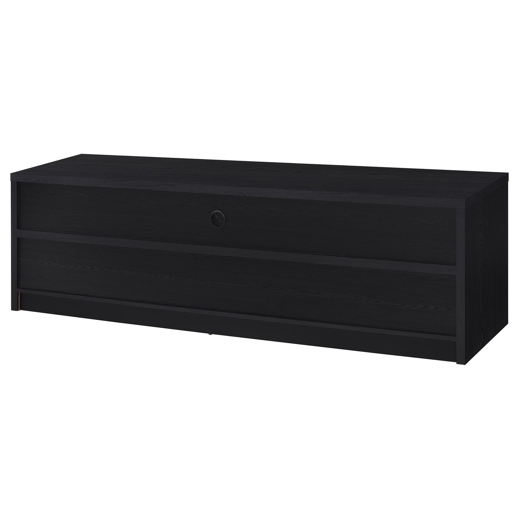Close-up of plastic glide underneath Rutland TV stand