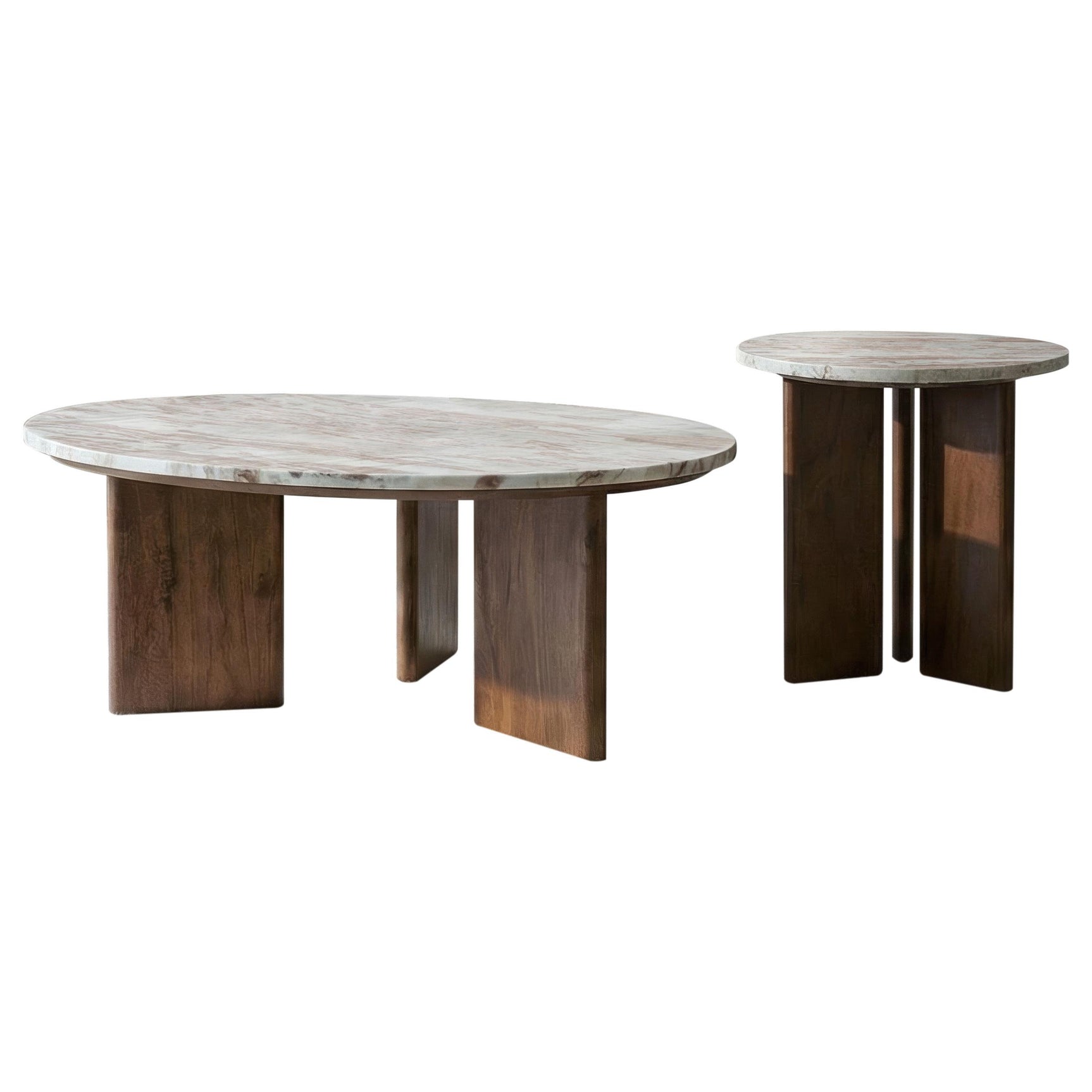 Close-up of marble top on Jenna coffee table
