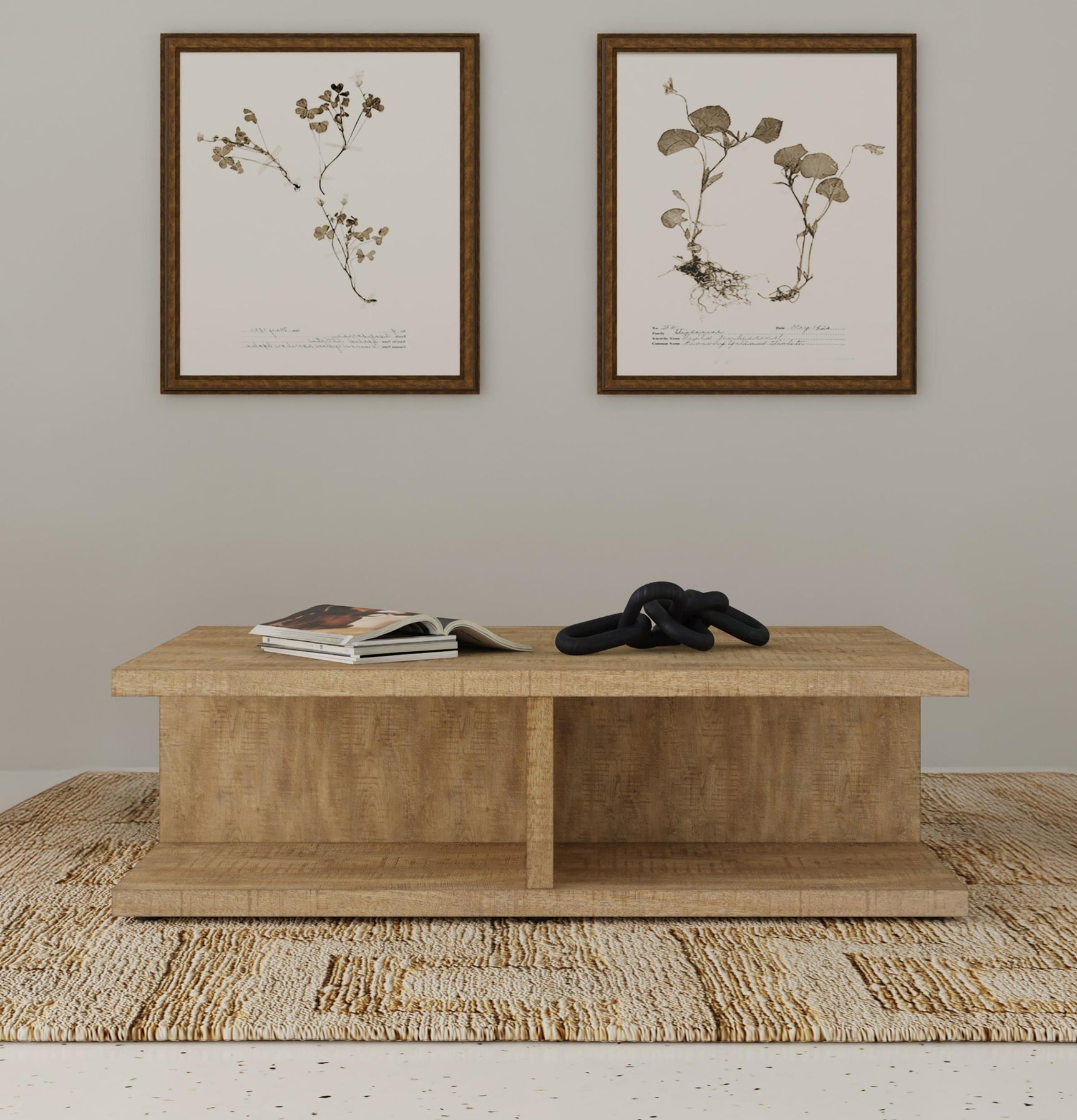 Cortona Coffee Table angled view showing storage compartments