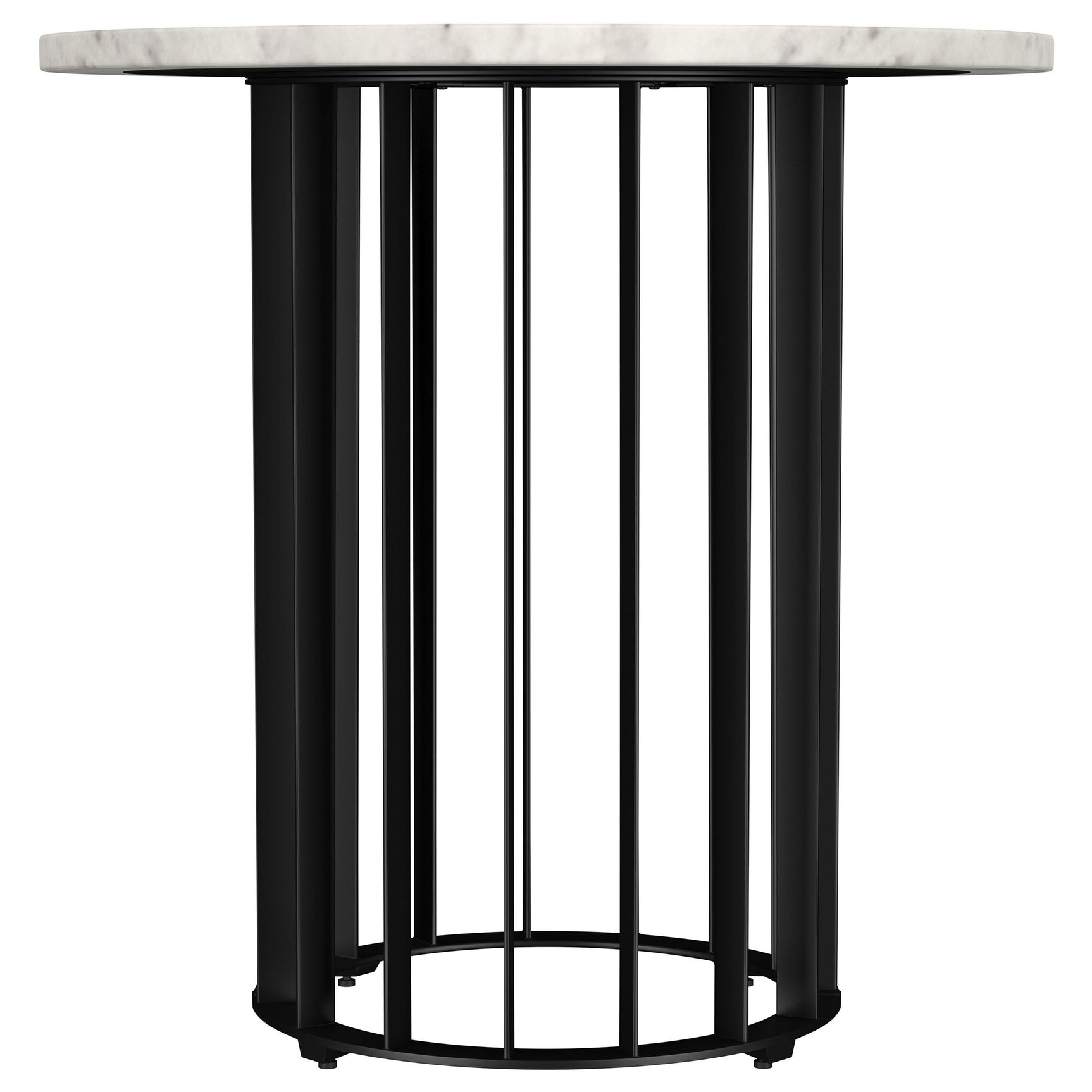 Black iron rod base of Haven side table