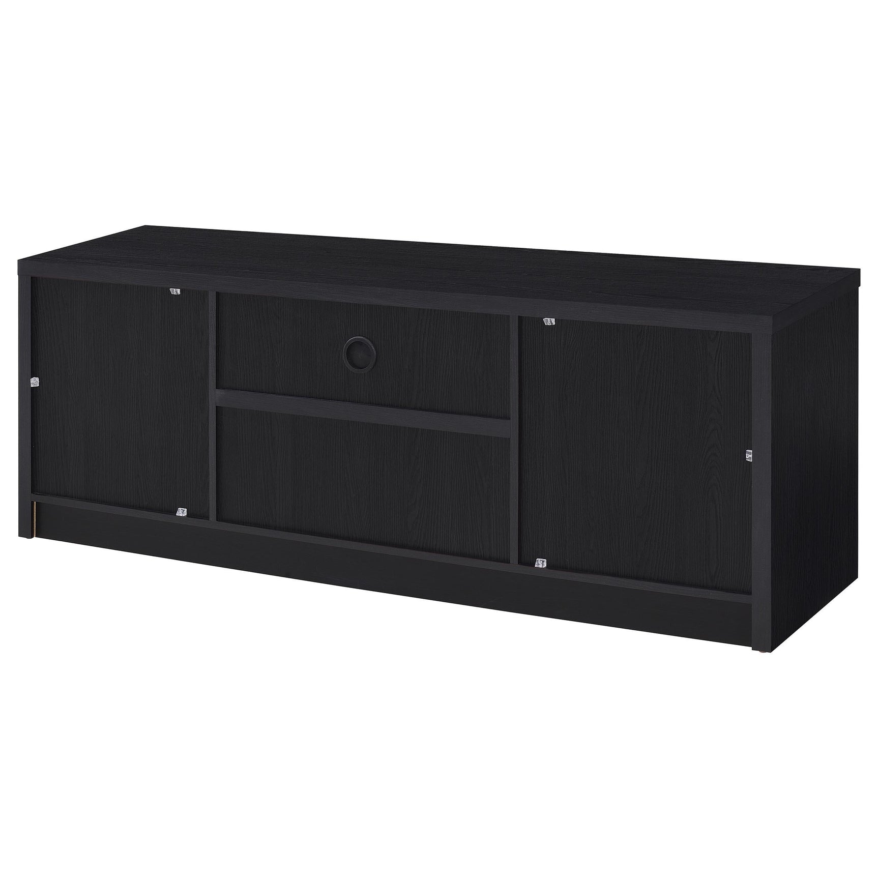 Open shelf with cable management in Winfield TV stand