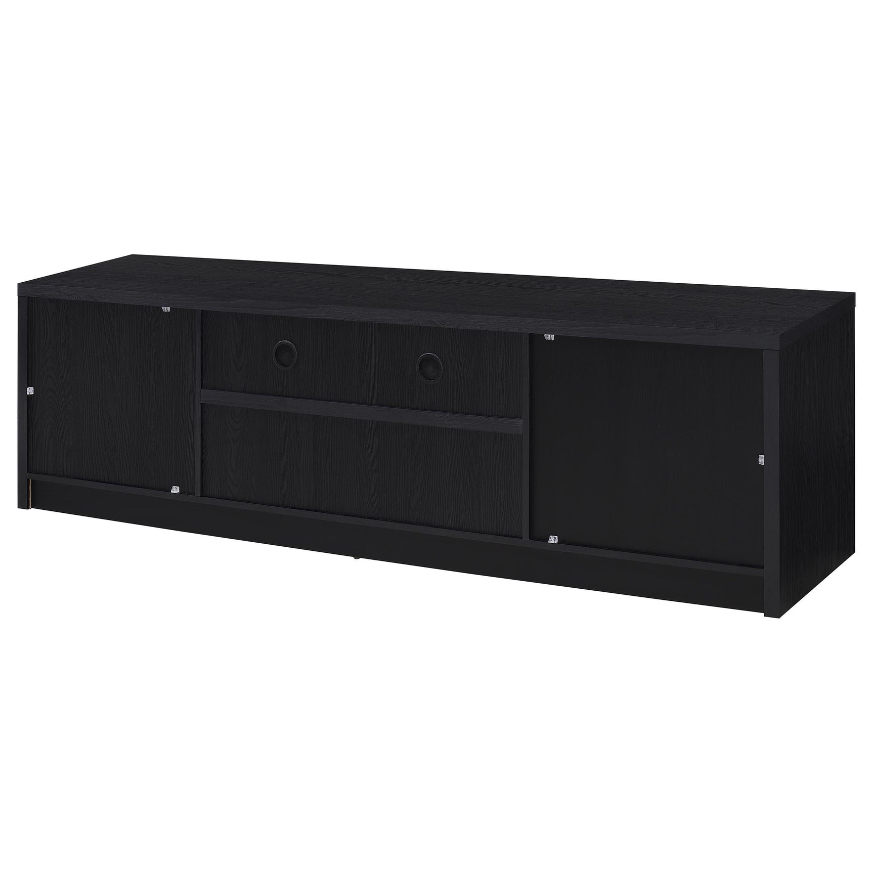 Winfield TV stand with media devices on open shelf