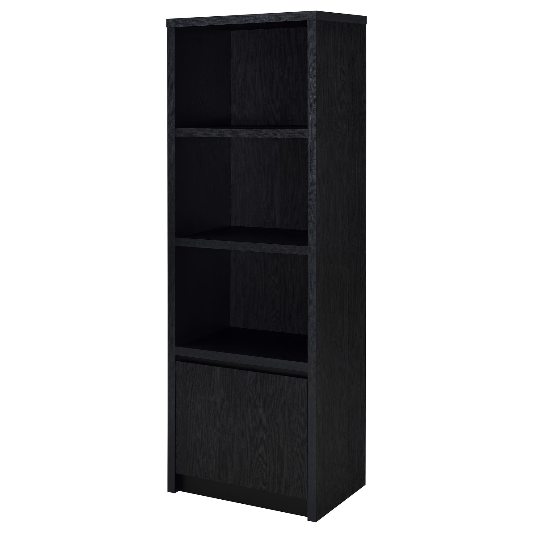 Top shelves of Winfield media tower with media devices
