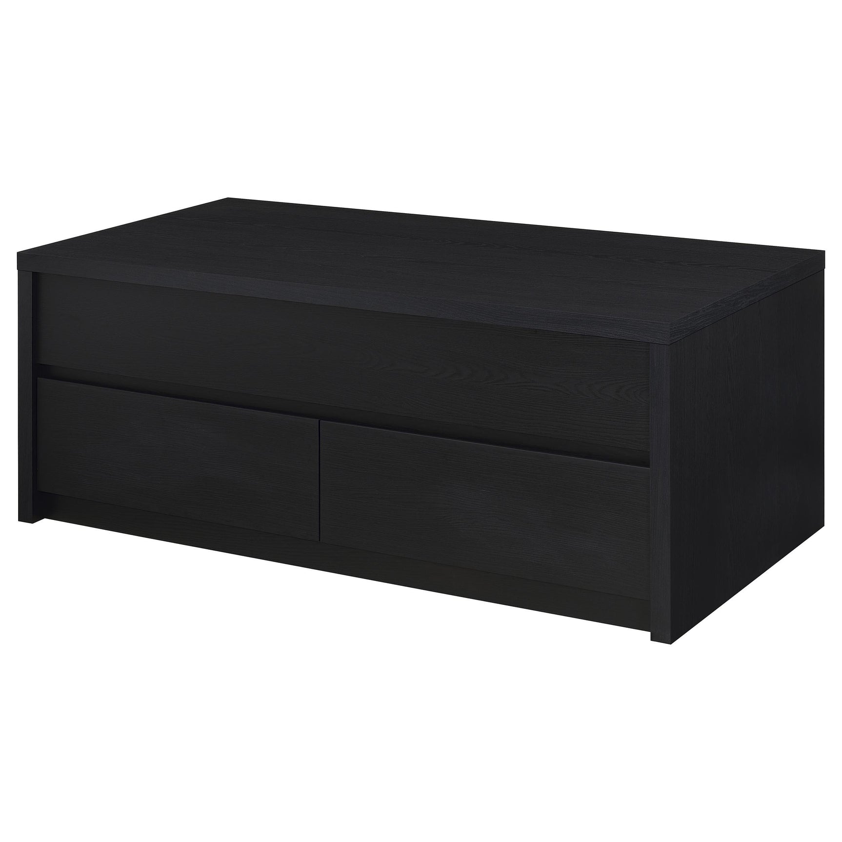 Knapp 2-piece lift top coffee table set in black, front angle