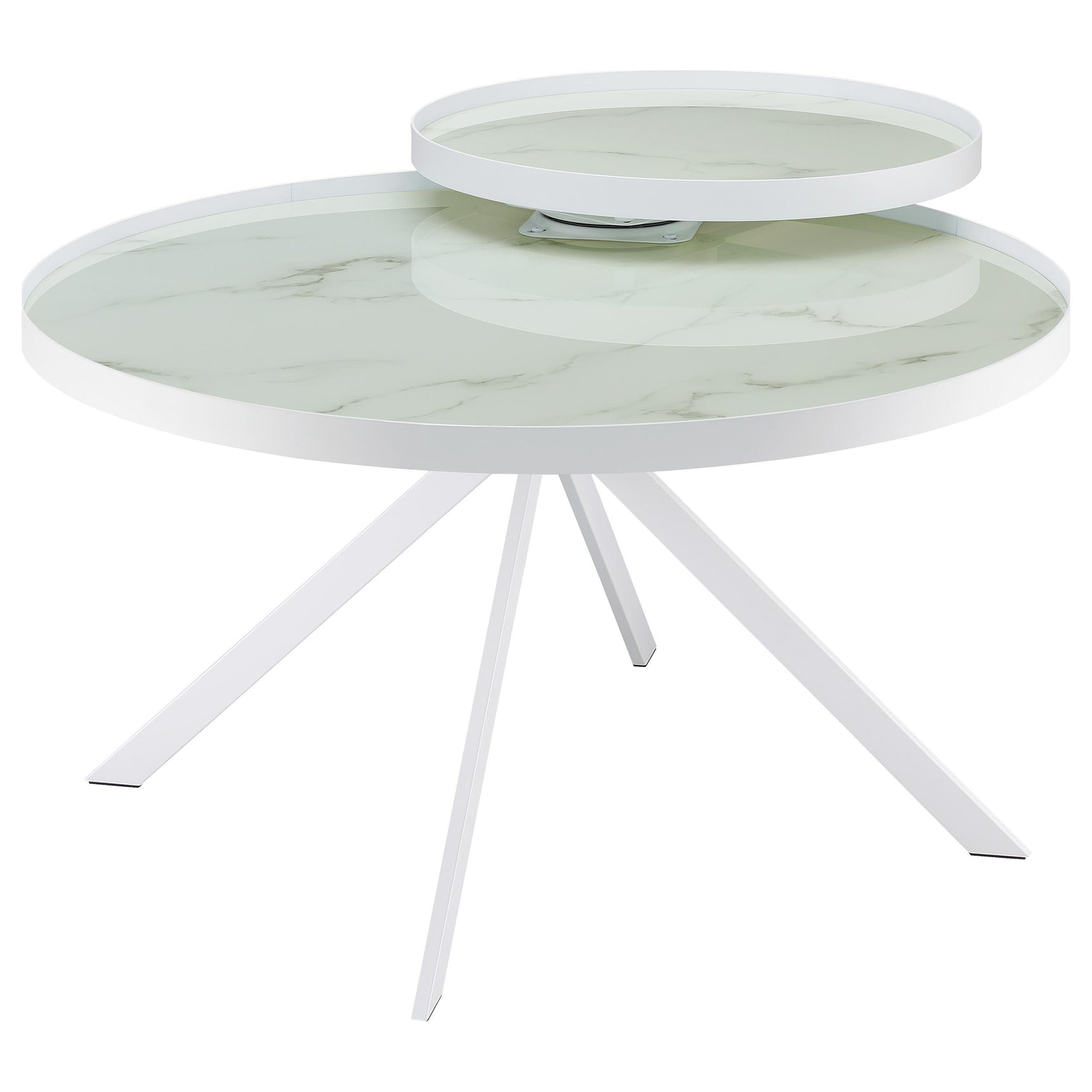 Briggs coffee table showing adjustable levelers