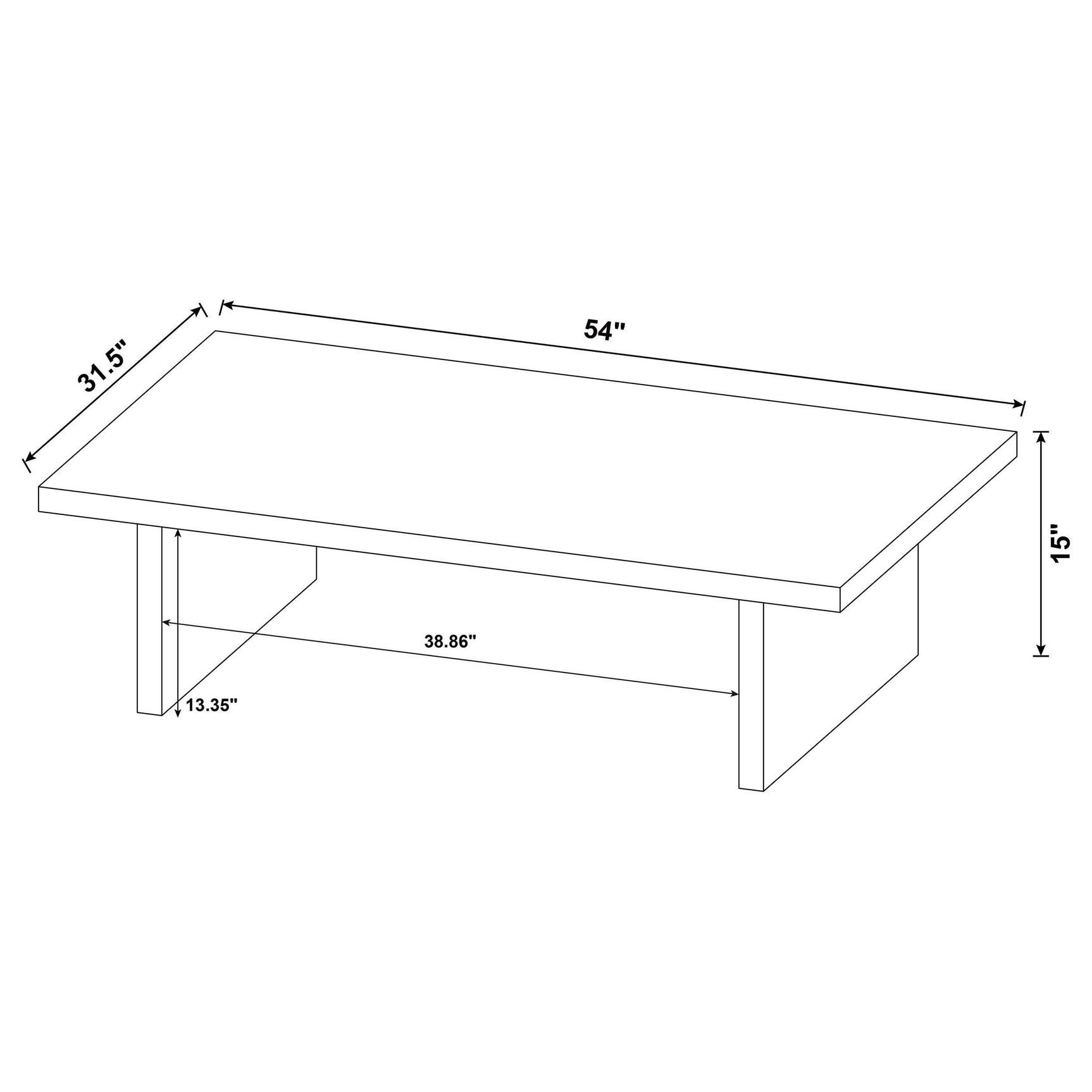 Max 2-piece black coffee and end table set full view