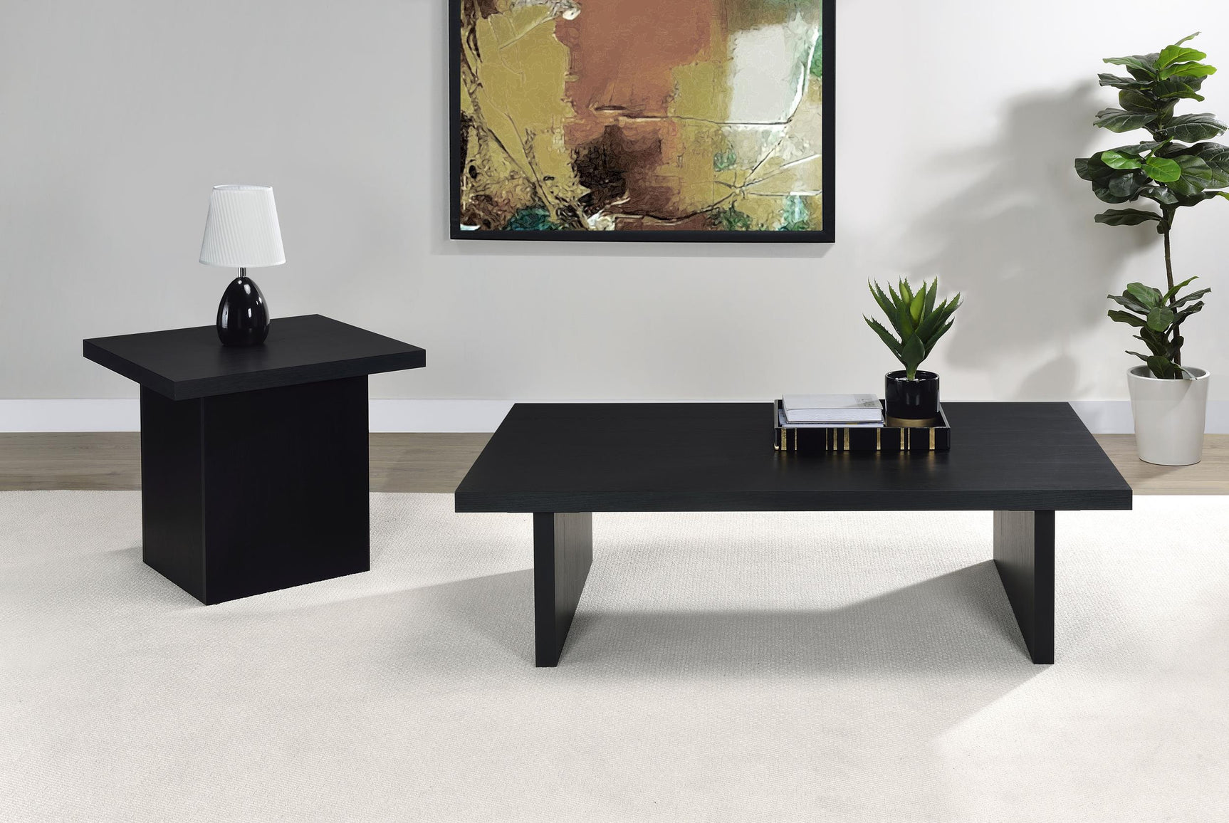 Max coffee table with plastic glides bottom view