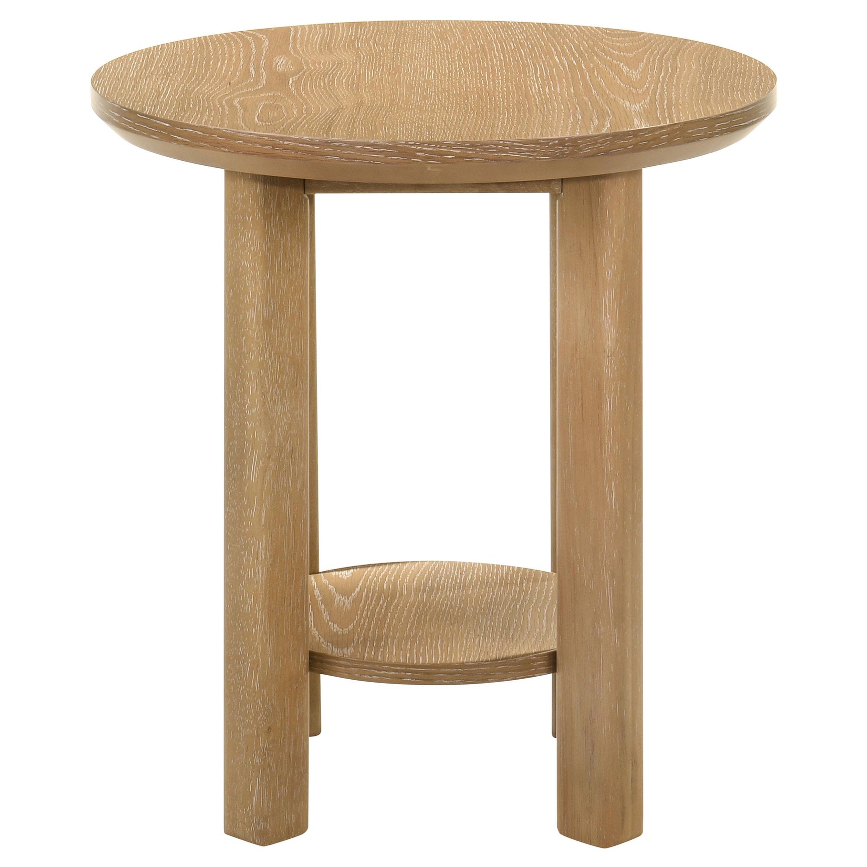 Ottowa side table placed beside sofa showing storage shelf