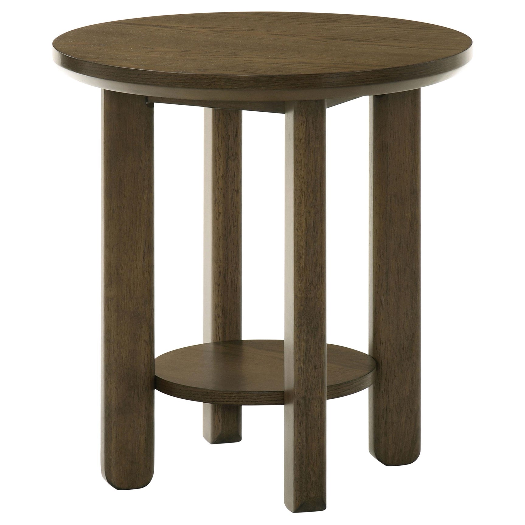 Ottowa round side table with shelf showcasing storage space