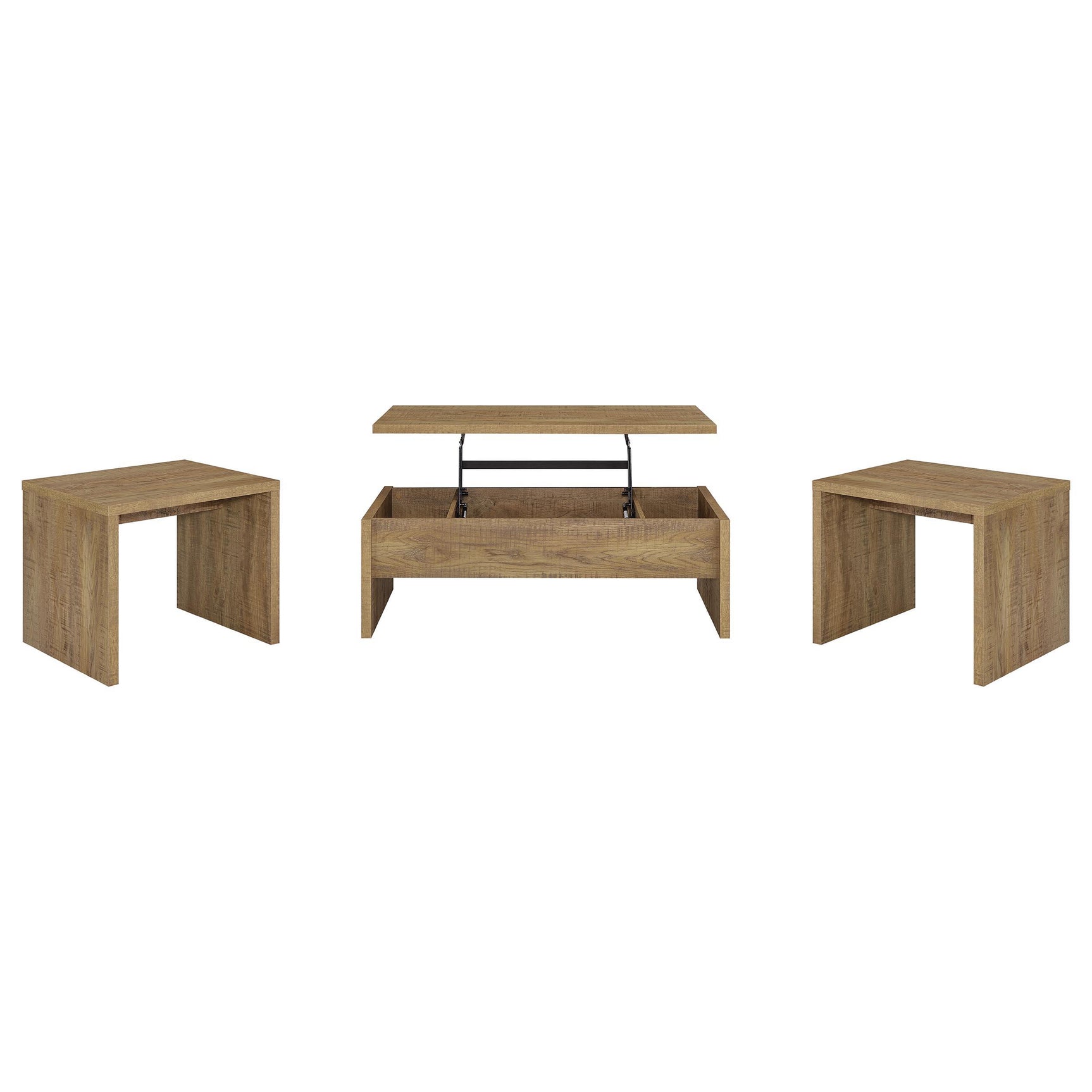Canoga lift-top coffee table lifted showing storage