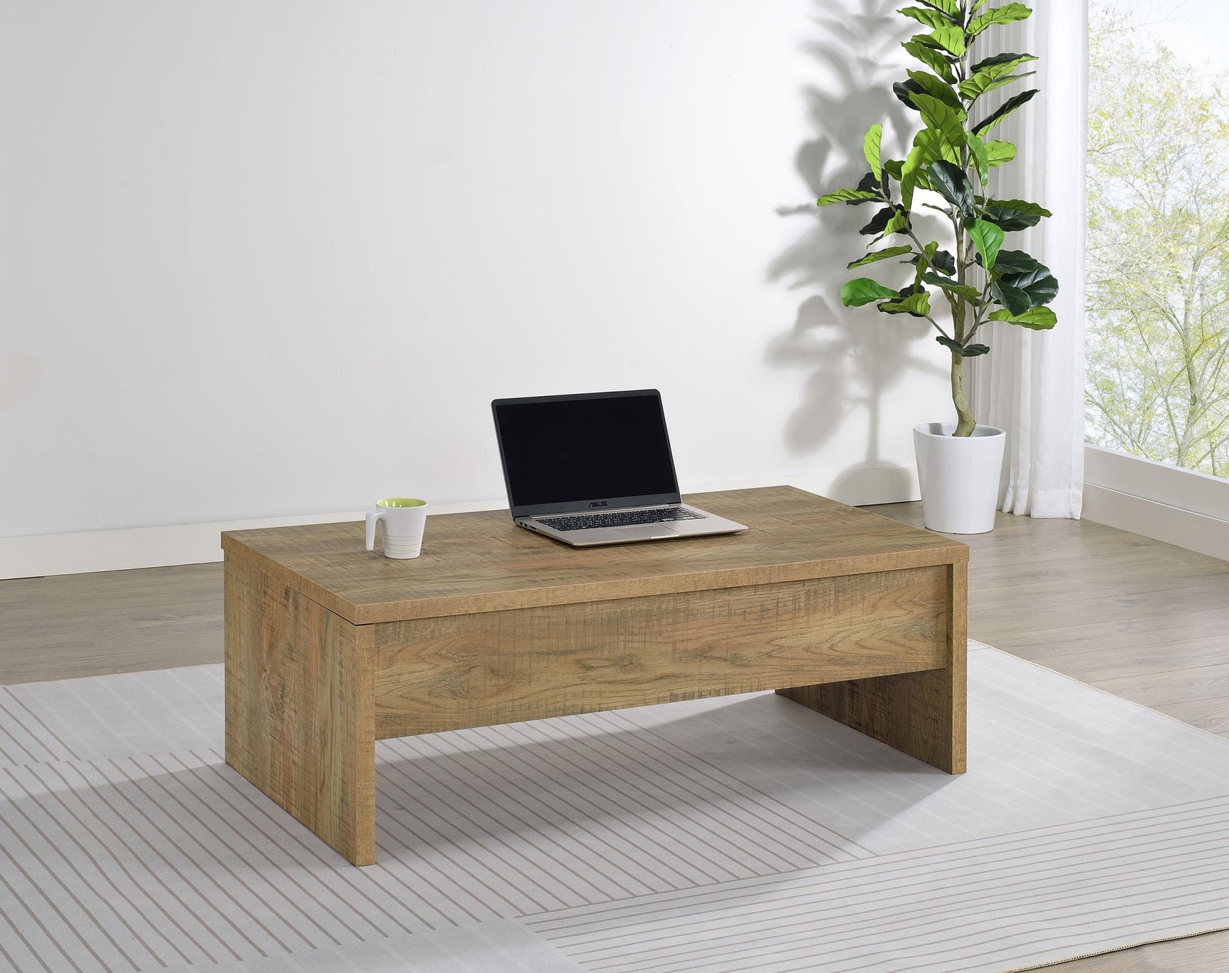Canoga Coffee Table Mango Storage Compartment Open