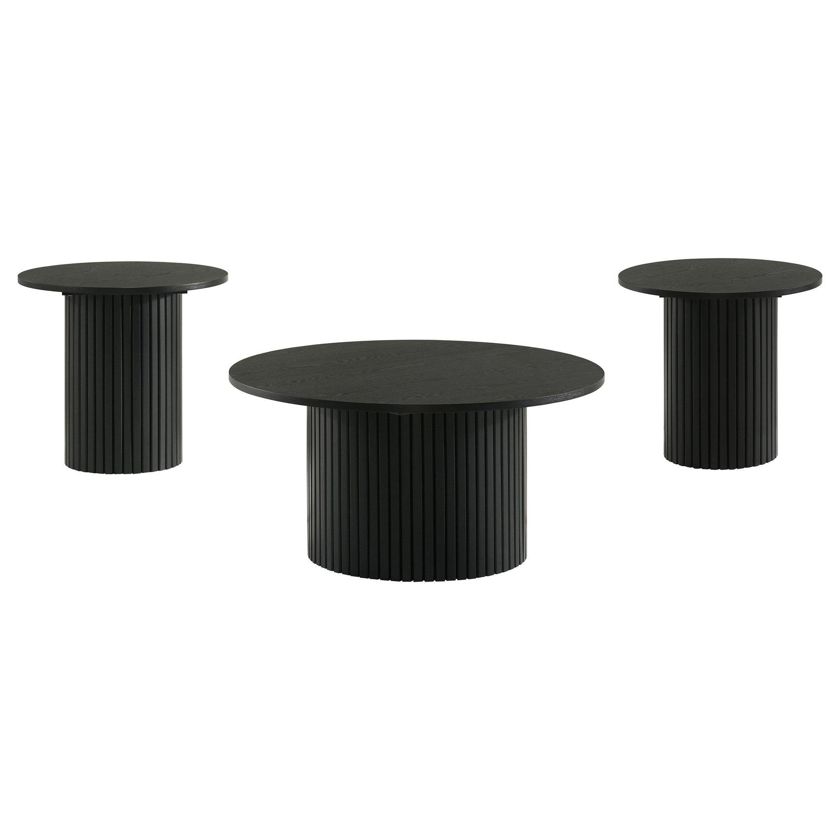 Hamlyn coffee table close-up showing fluted pedestal base