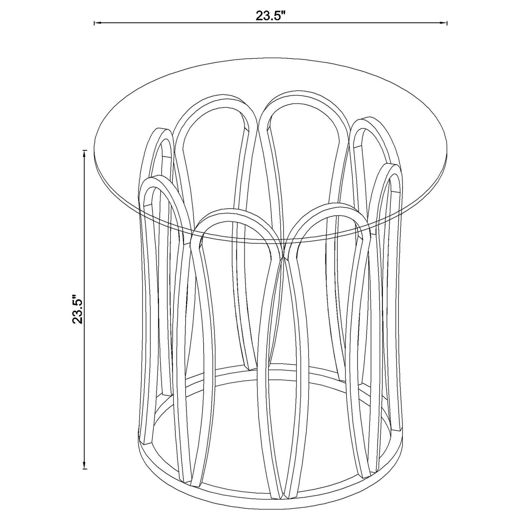 Overhead view of coffee table glass surface
