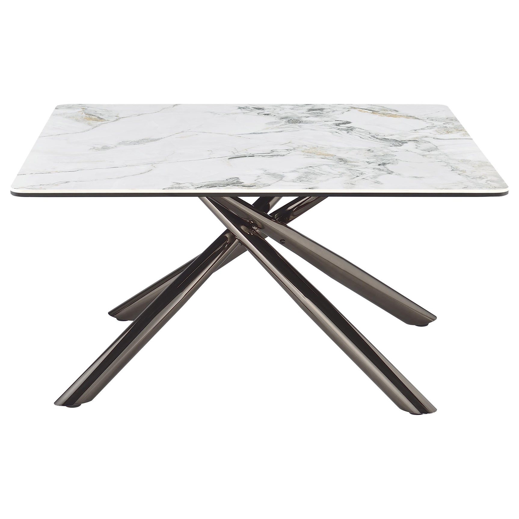 Full view of Carvell Square Coffee Table in contemporary living room setting