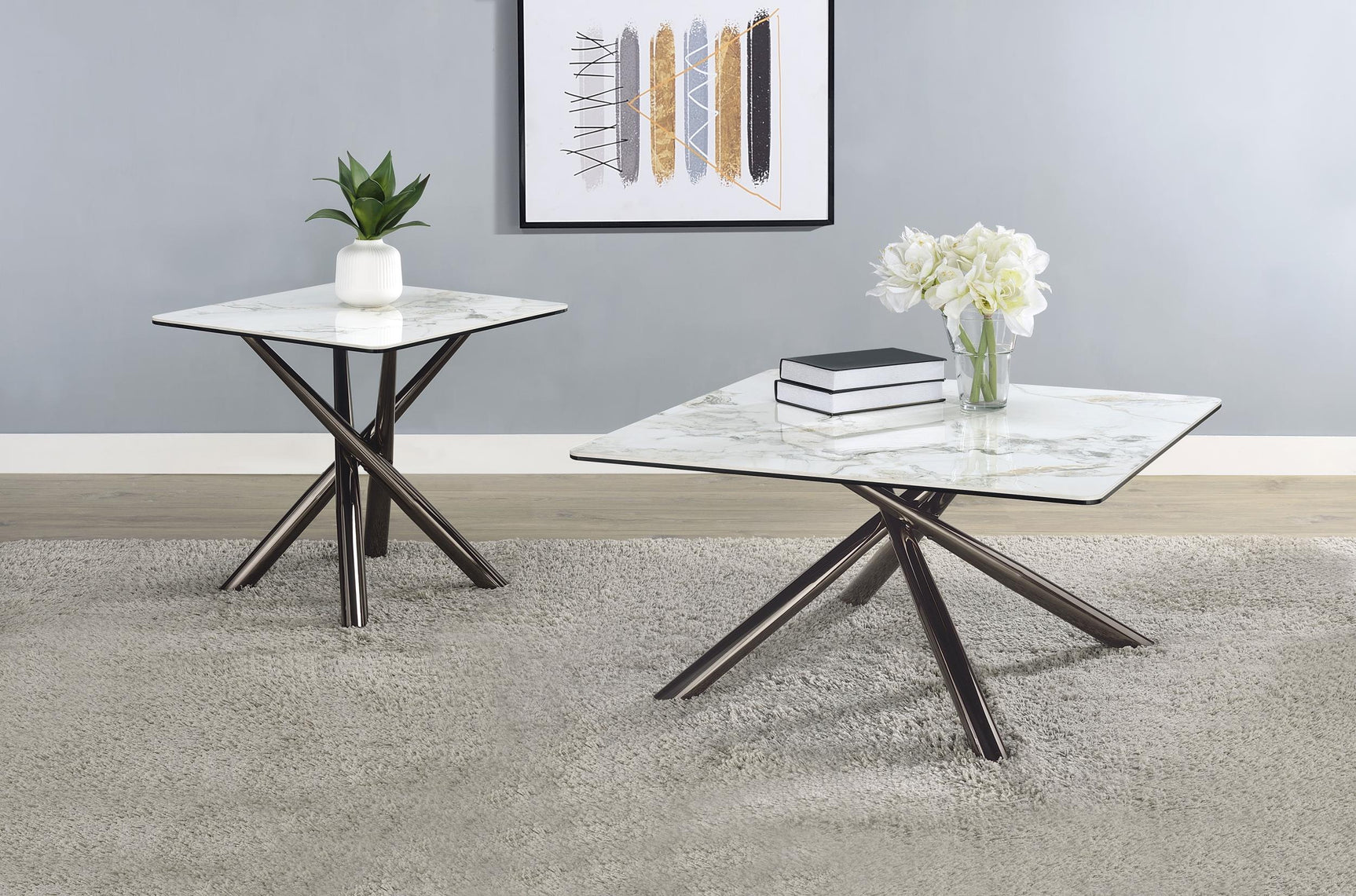 Carvell Coffee Table showcasing leveler and floor protection
