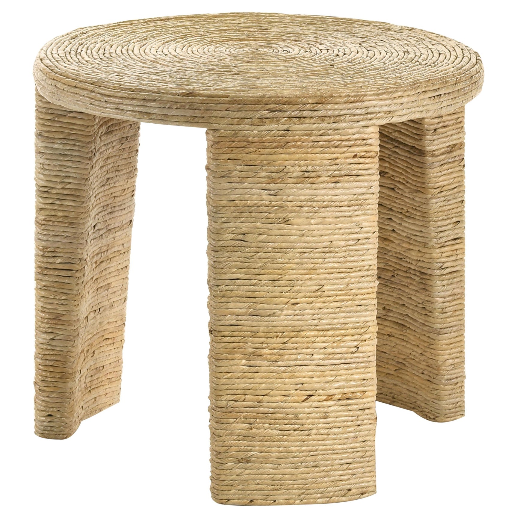 Close-up of rattan and banana leaf texture on table surface