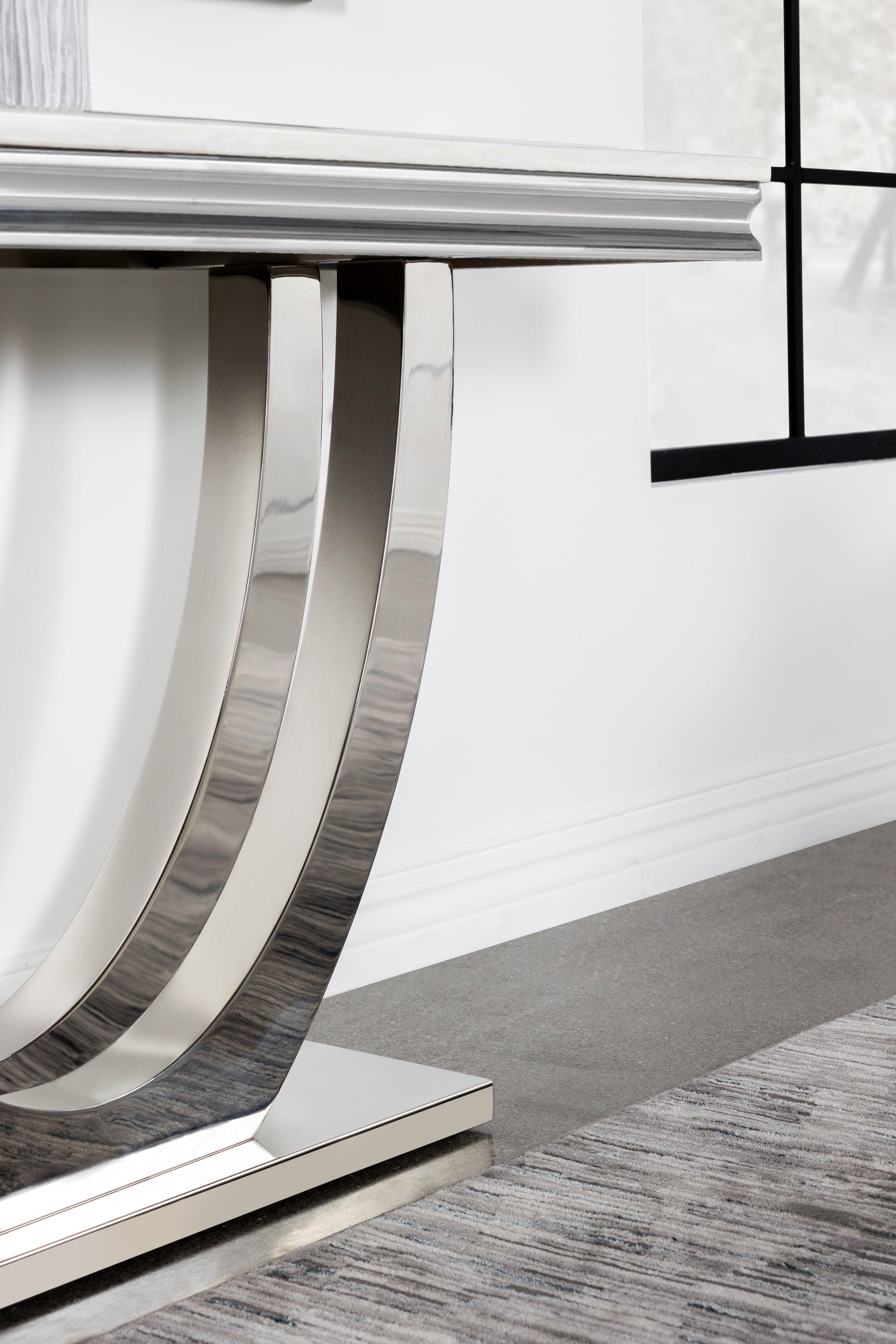 Leveler detail under chrome base protecting floor