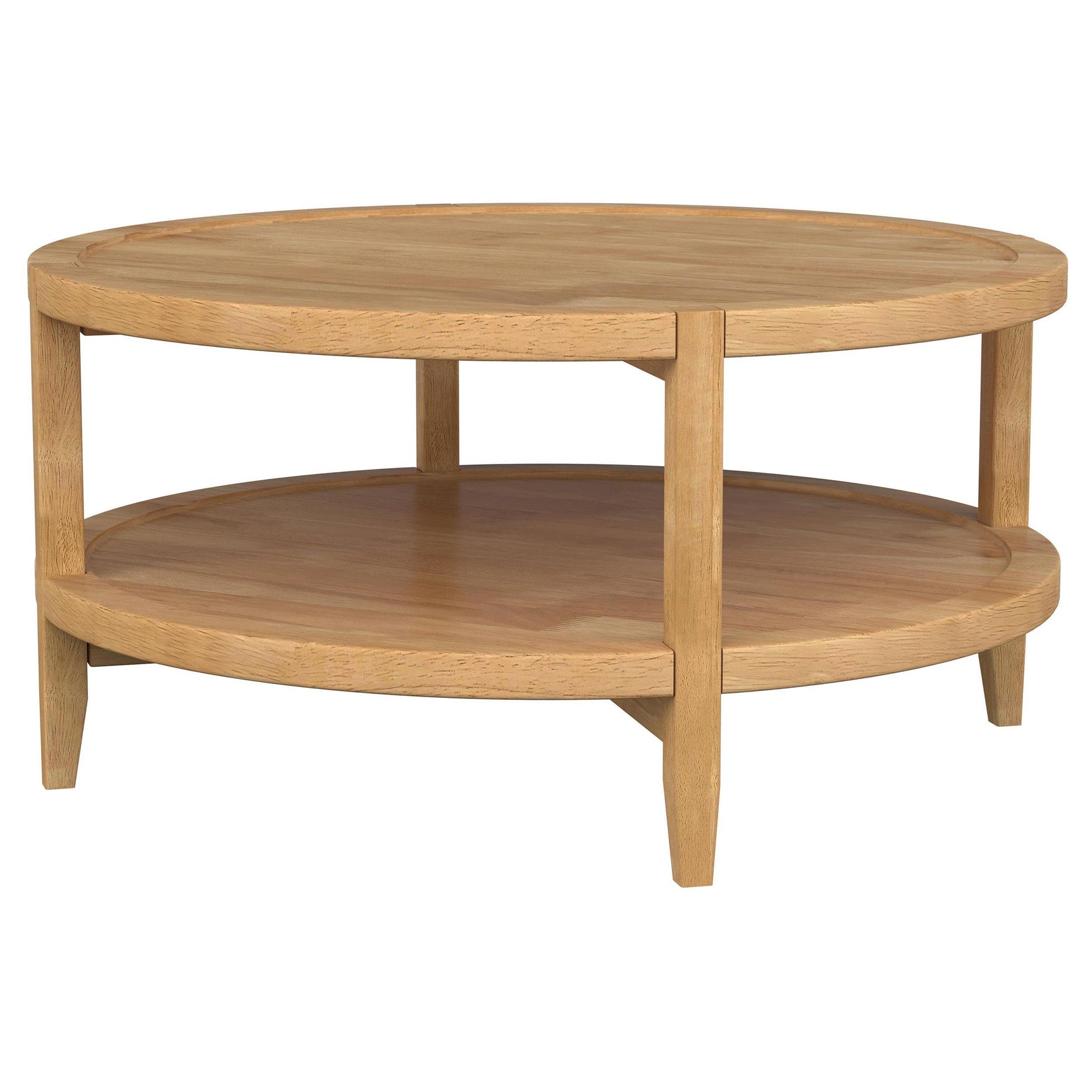 Top view of Camillo coffee table in maple with tray-effect edges