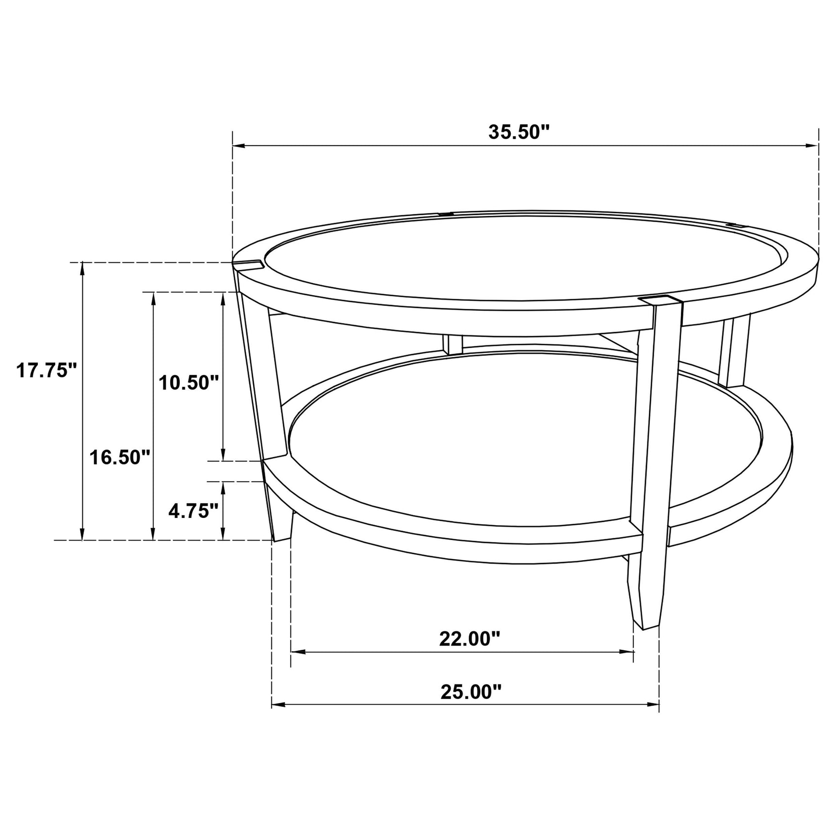 Camillo table set with accessories on shelves in living room