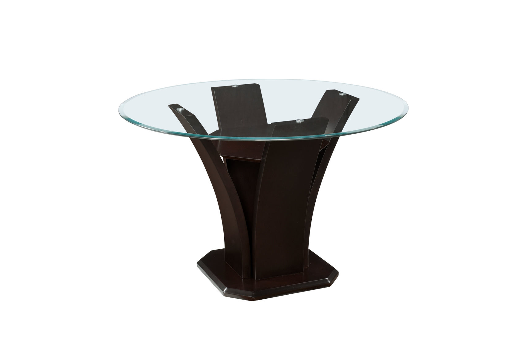 Front view of Daisy Round Dark Cherry Dining Room Set