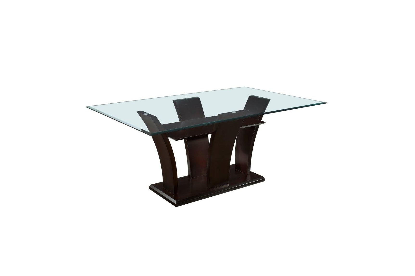Alternate angle of Daisy Espresso counter height glass top dining table