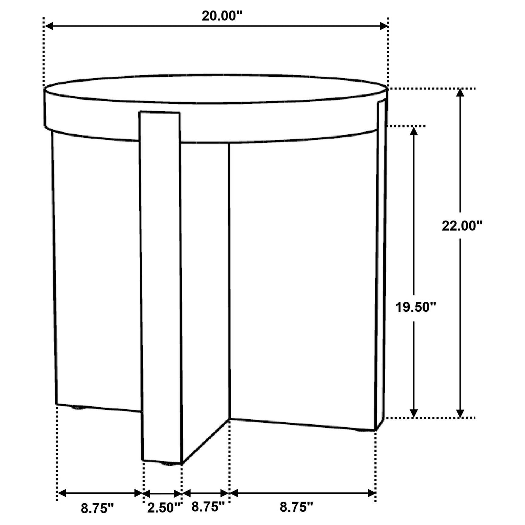 Kinkaid end table with decorative vase on top