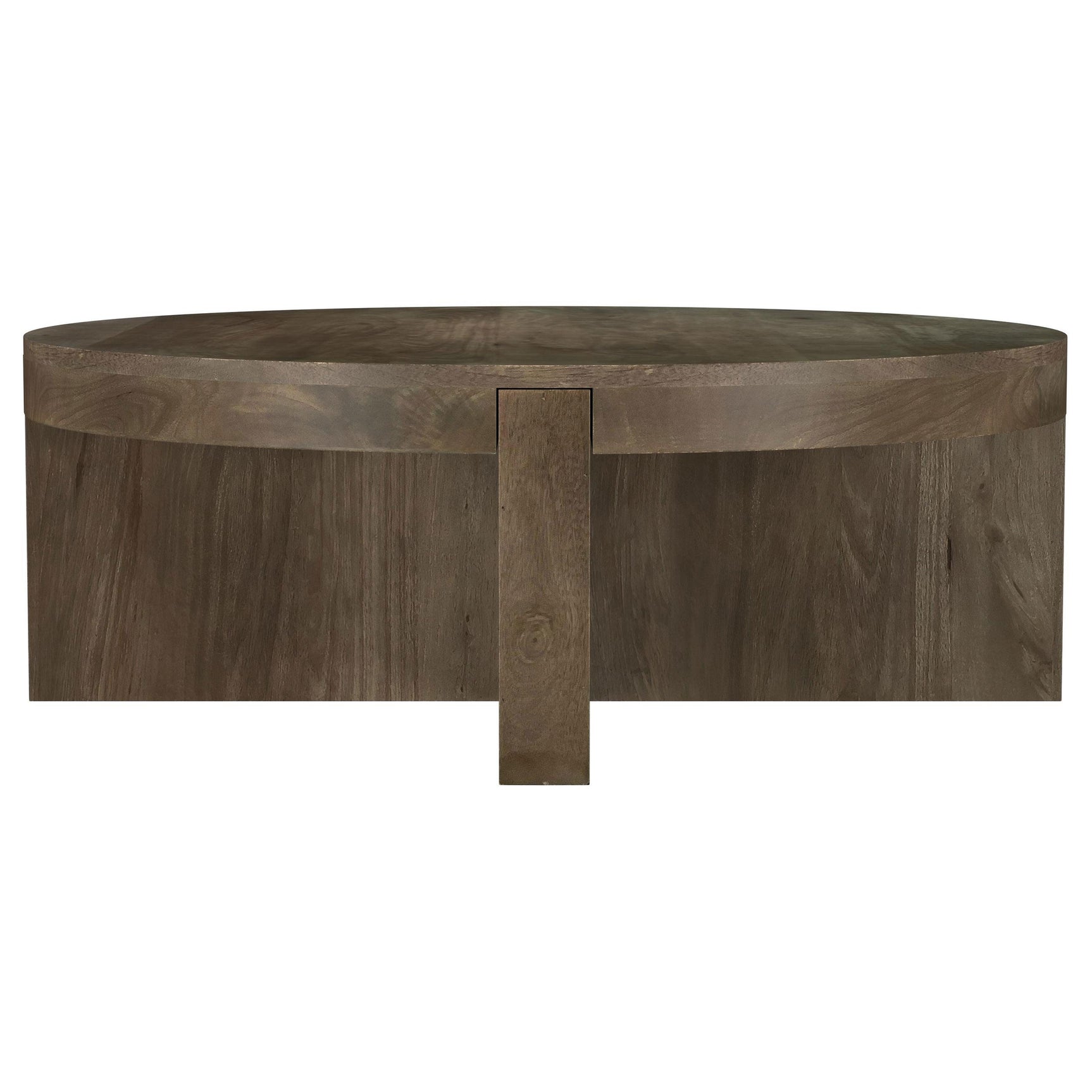 Side view of end table highlighting leg design
