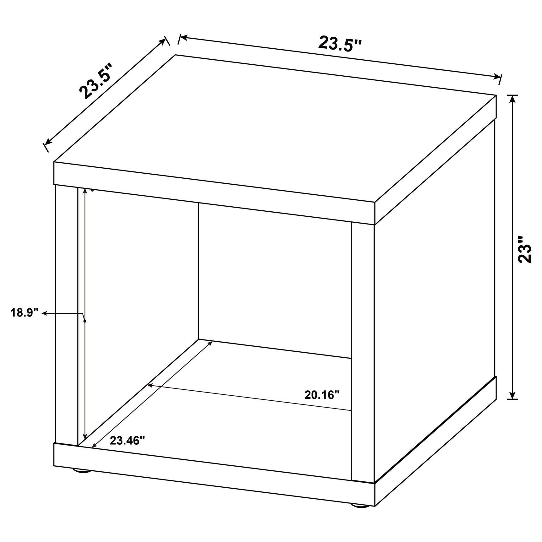 Frisco coffee table dimensions label