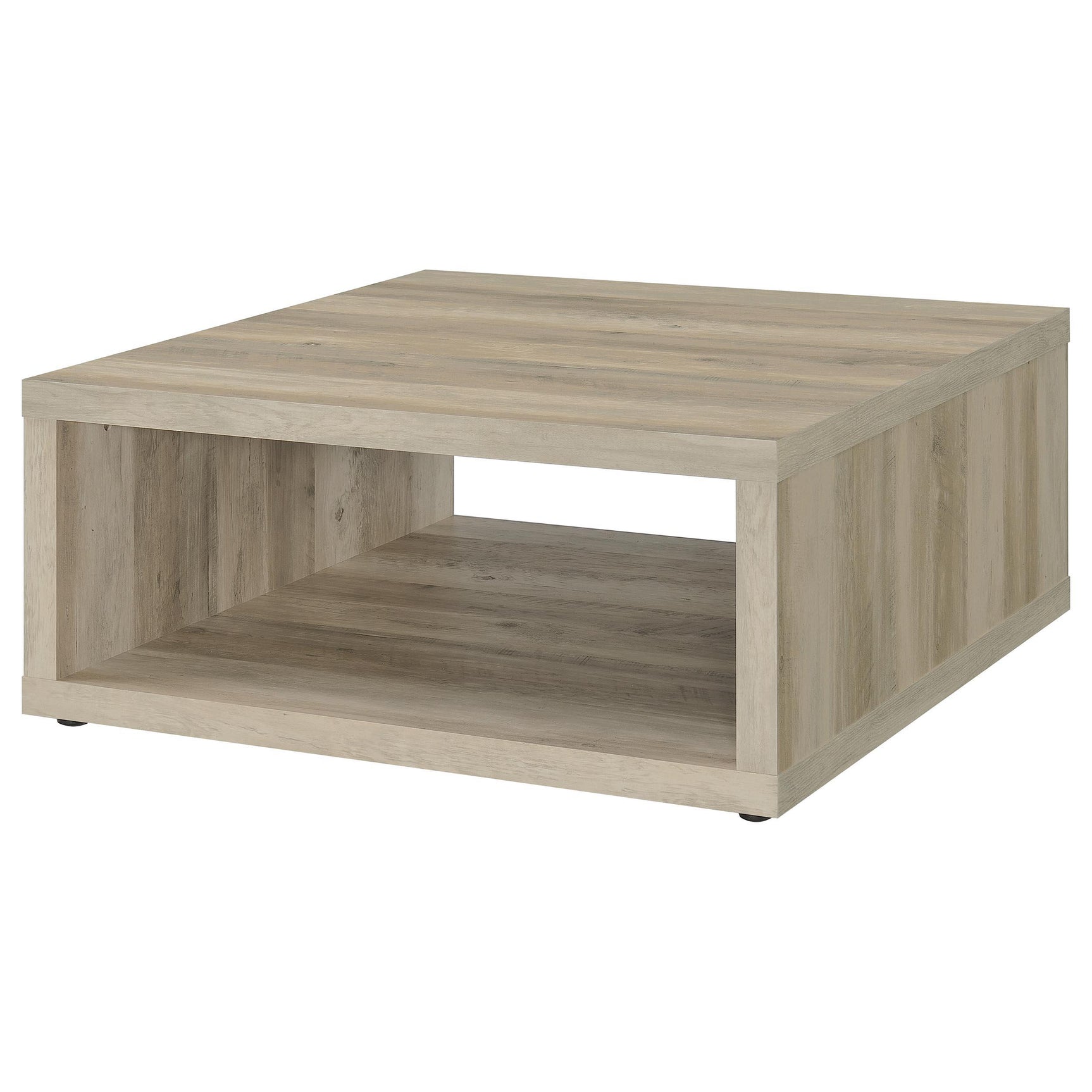 Angle view of Frisco coffee table and end table together