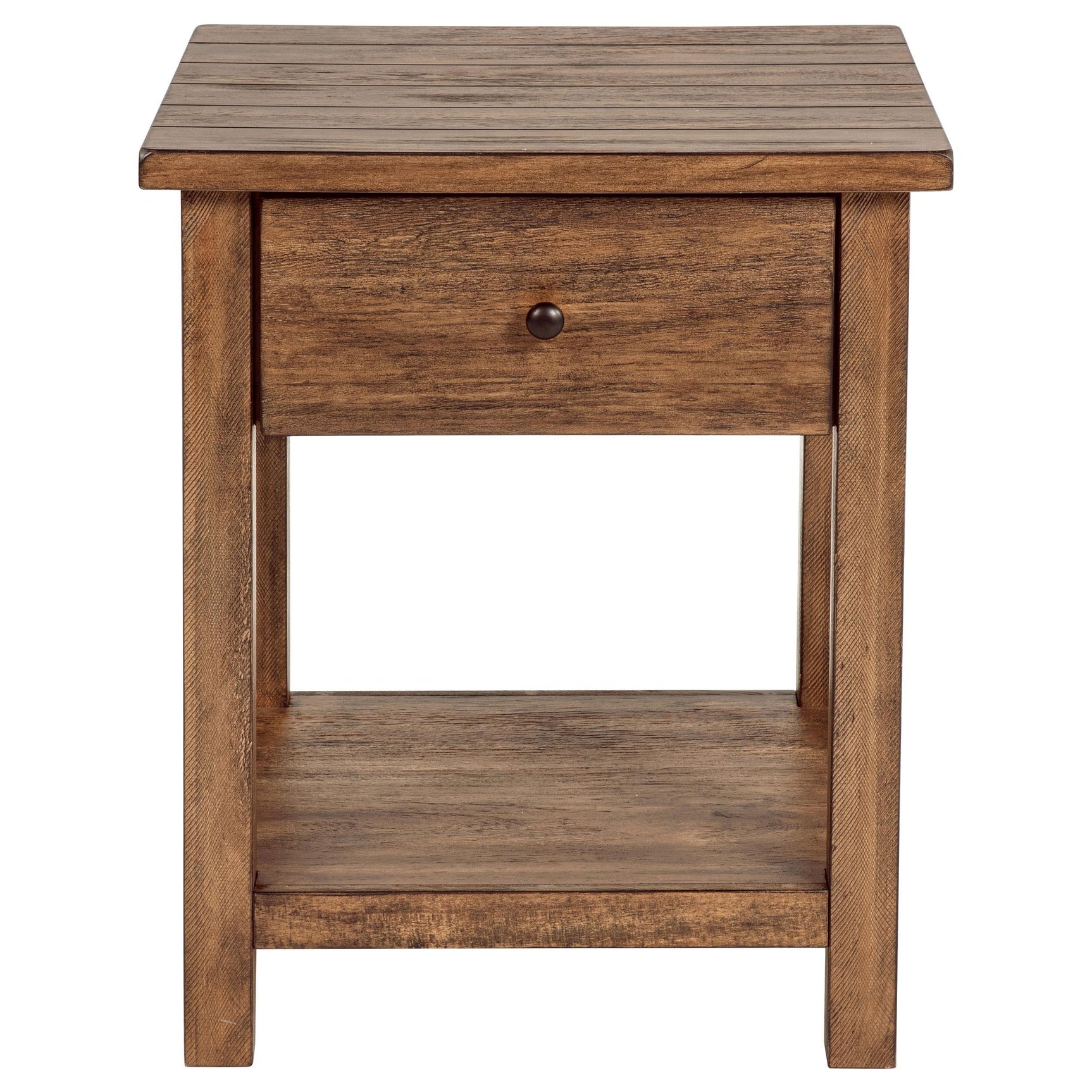 Detail of pine wood grain on coffee table